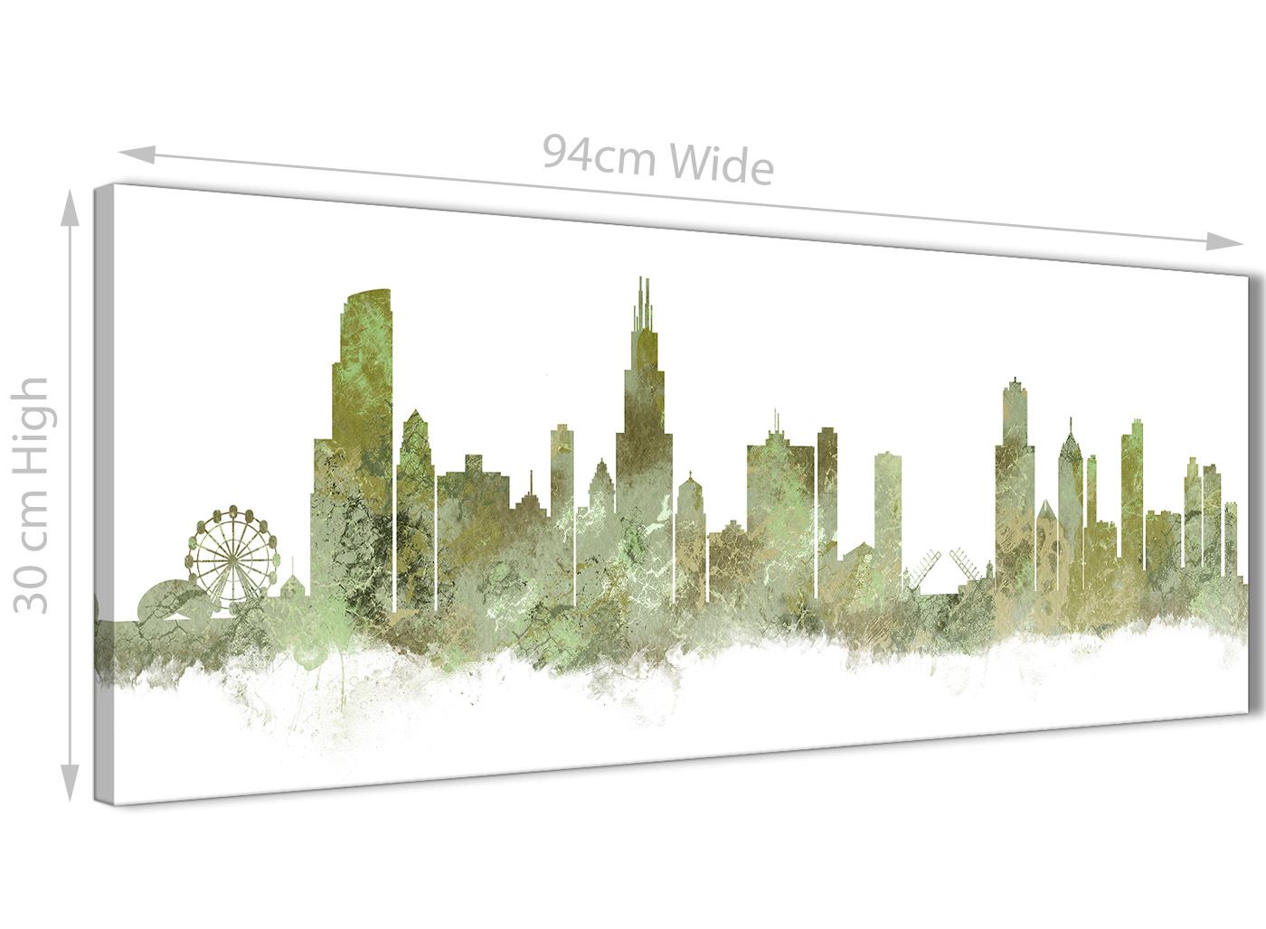 Chicago Skyline Leinwand Wandbild Kunstdruck - 17 Farben verfügbar - 94 cm breit - Bild 92 von 101