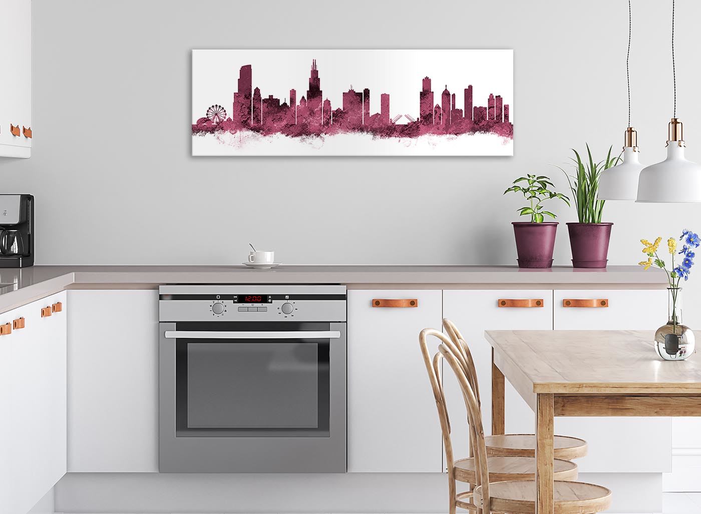 Chicago Skyline Leinwand Wandbild Kunstdruck - 17 Farben verfügbar - 94 cm breit - Bild 77 von 101