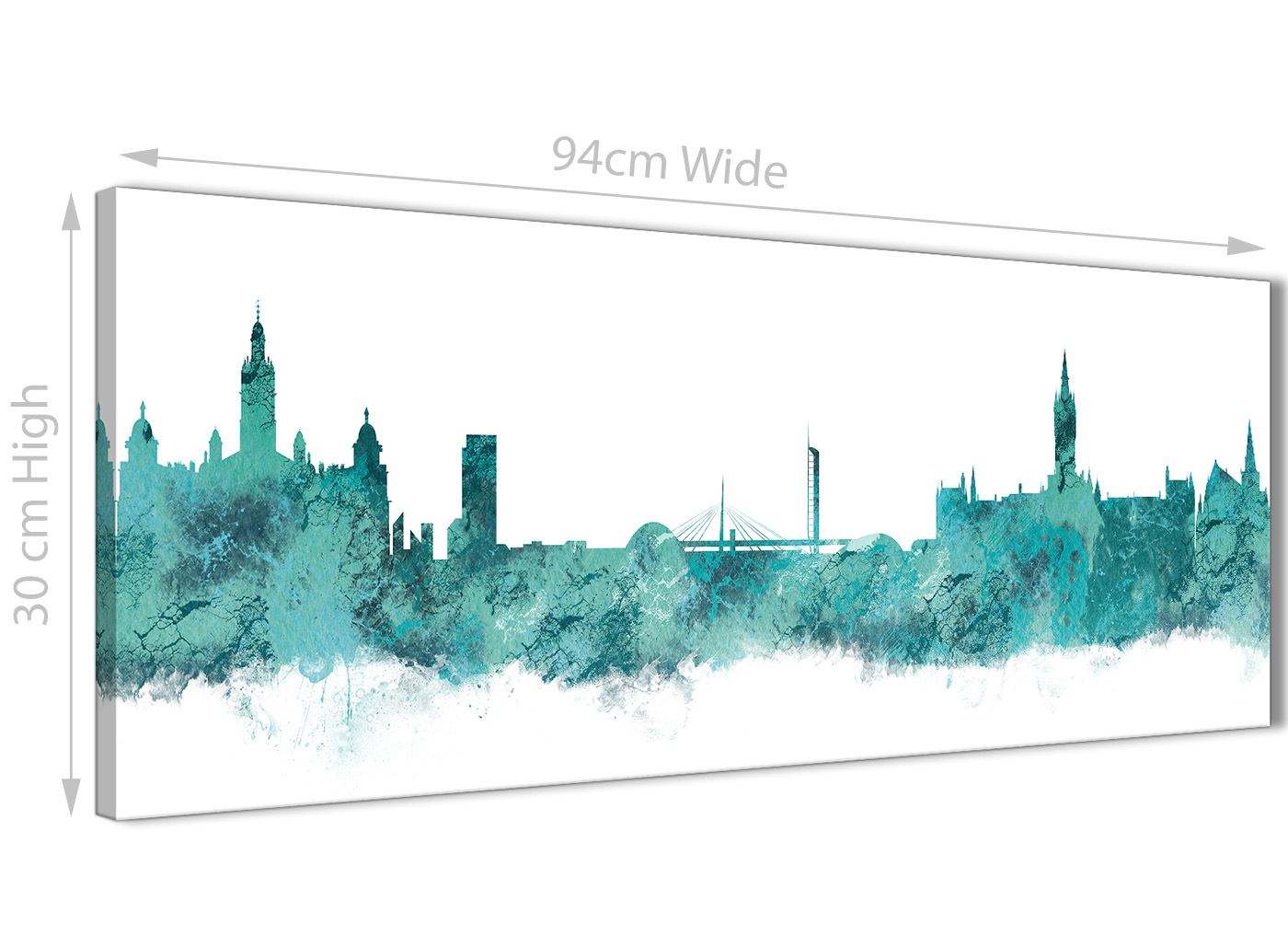 Glasgow Skyline Canvas Wall Art Print - 17 Colours Available - 94cm wide - Picture 84 of 86