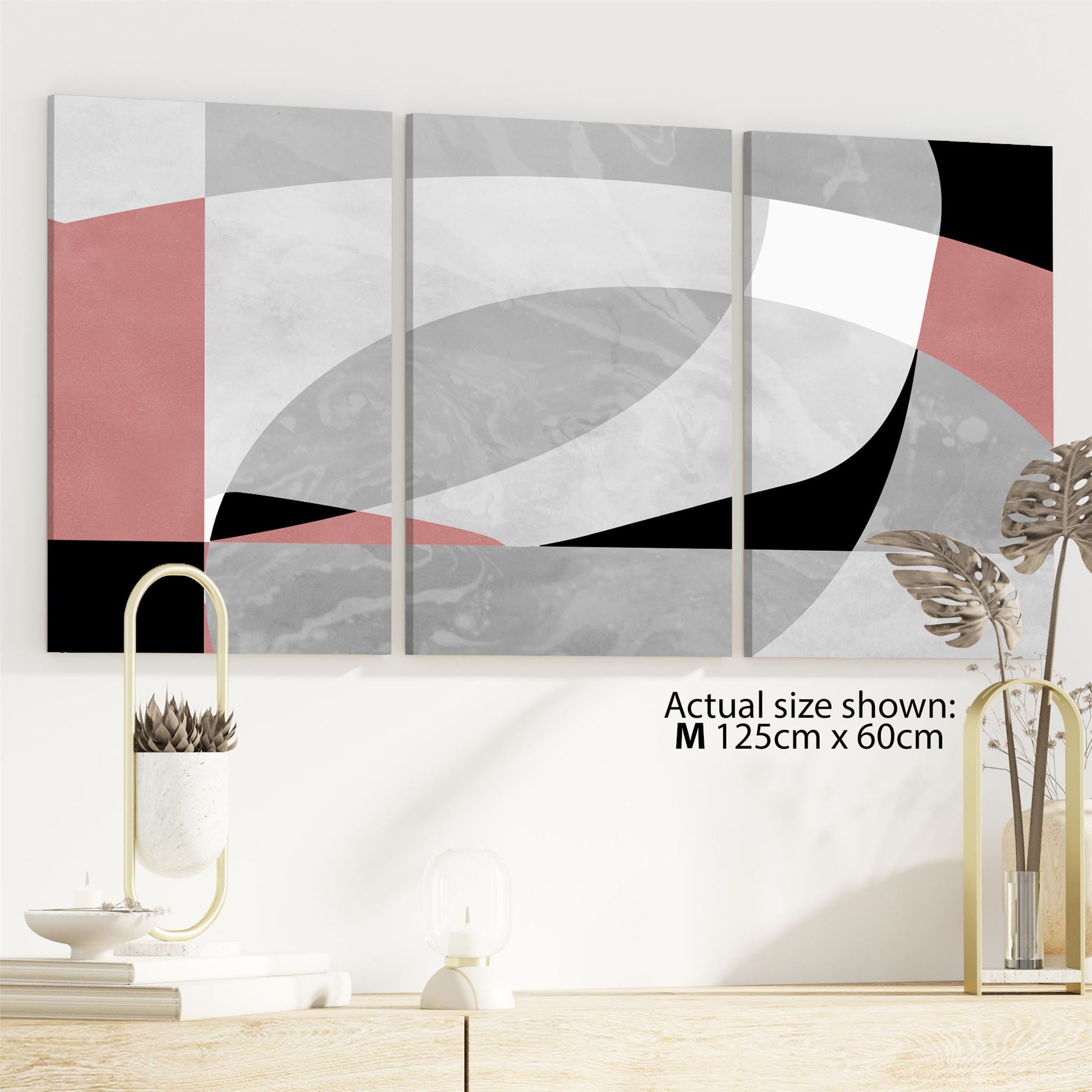 Abstract Pink Grey Watercolour Canvas Wall Art Print - Picture 39 of 55