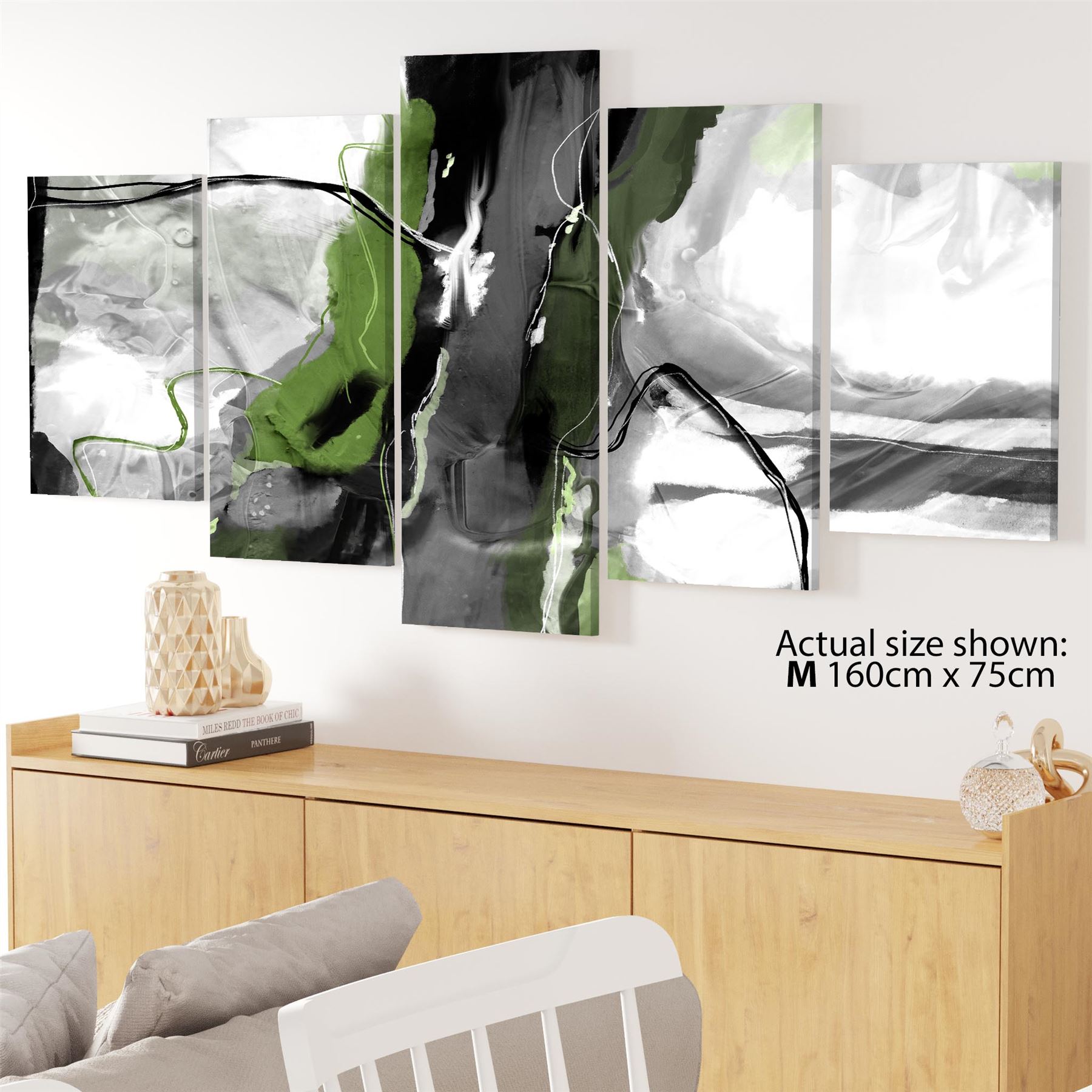 Abstract Lime Green Grey Artwork Framed Art Prints - Picture 49 of 54
