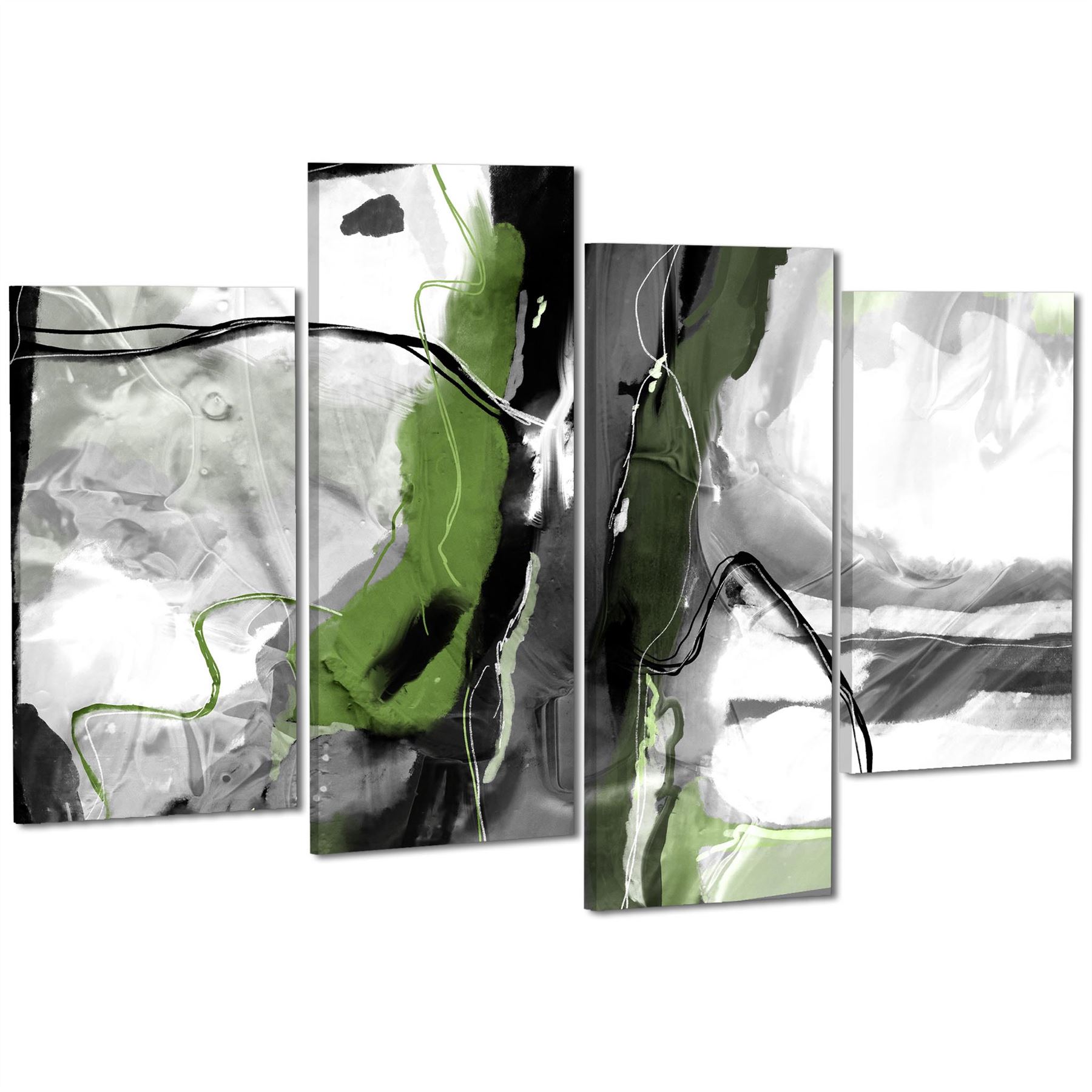 Abstract Lime Green Grey Artwork Framed Art Prints - Picture 42 of 54