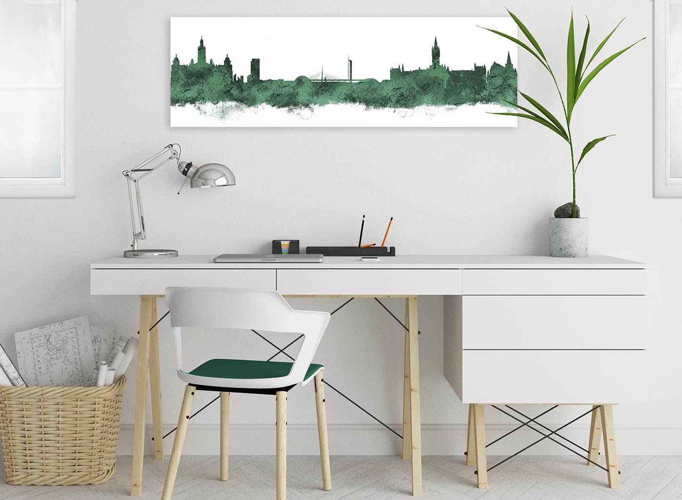 Glasgow Skyline Canvas Wall Art Print - 17 Colours Available - 94cm wide - Picture 36 of 86
