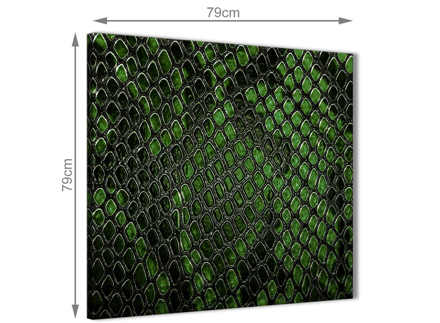 Dark Green Snakeskin Animal Print Living Room Canvas Wall Art - Abstract Print - Picture 31 of 32