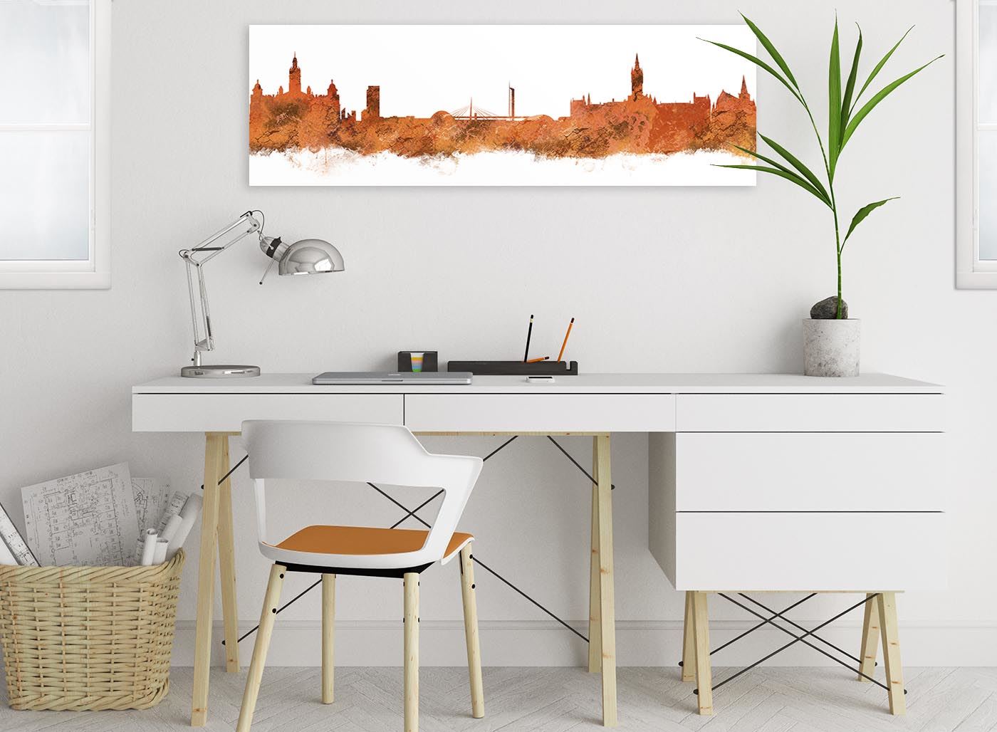 Glasgow Skyline Canvas Wall Art Print - 17 Colours Available - 94cm wide - Picture 21 of 86