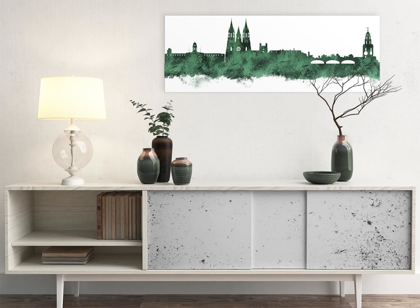Cork Skyline Canvas Wall Art Print - 17 Colours Available - 94cm wide - Picture 36 of 86