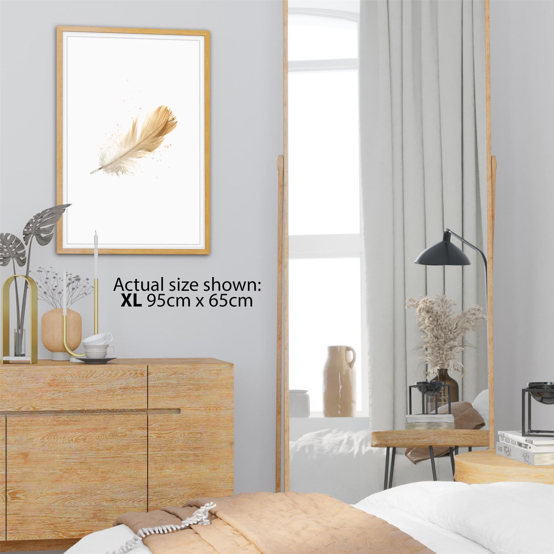 Falling Feather Canvas Wall Art Picture Yellow Klasyczna najnowsza praca