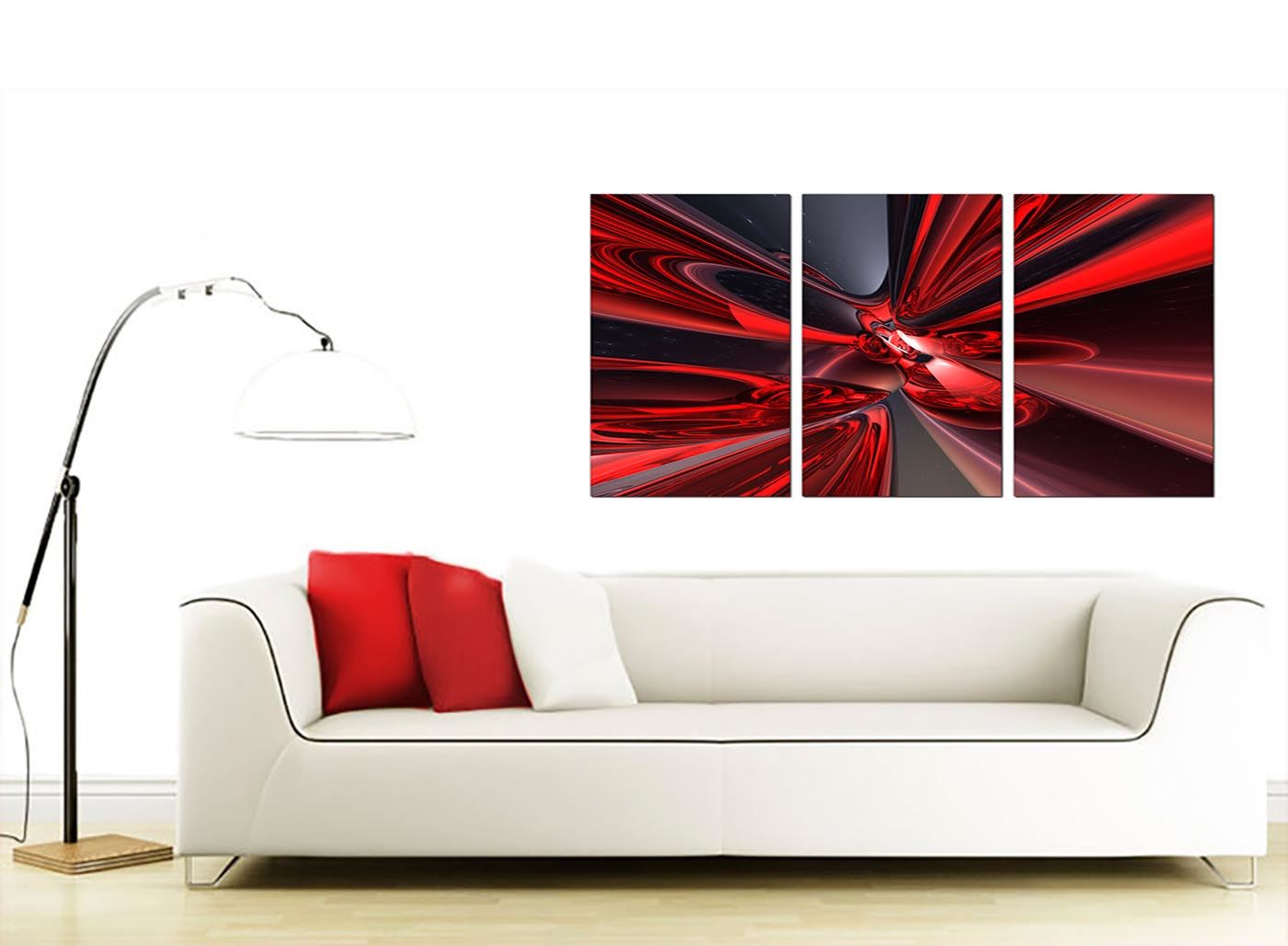 3 Piece Abstract Canvas Art Pictures Large Modern Red Wall Prints 3006