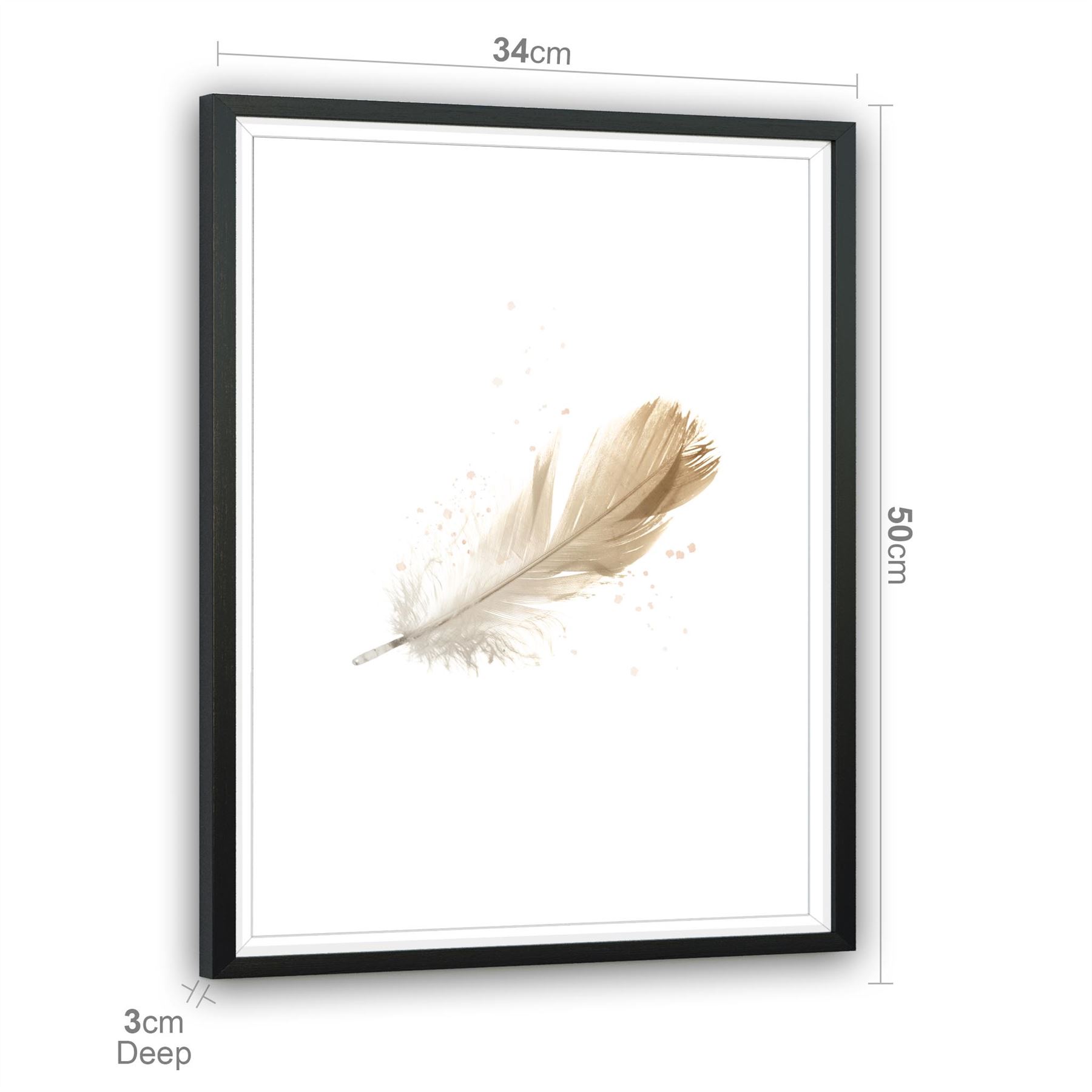 Falling Feather Canvas Wall Art Picture Yellow Klasyczna najnowsza praca