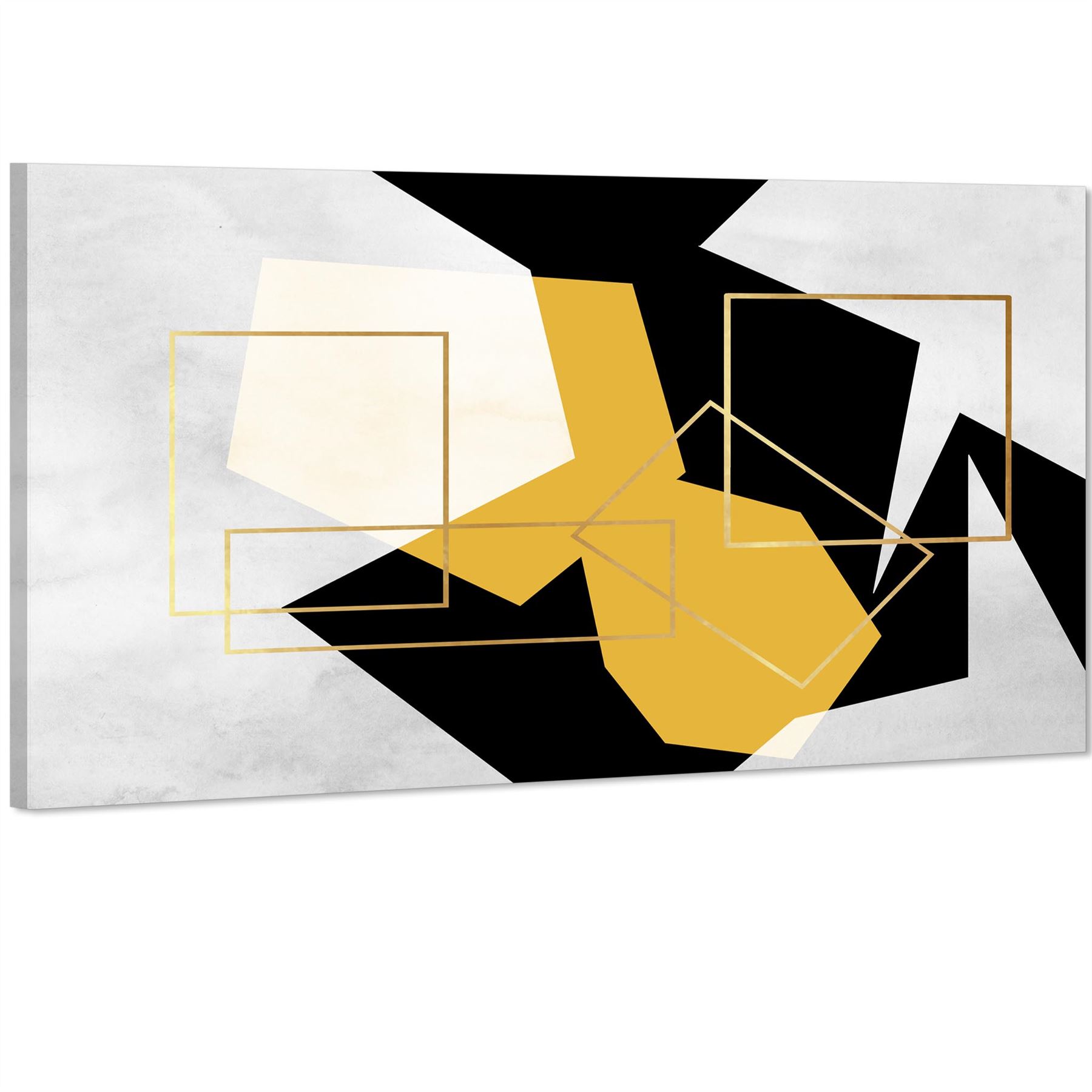 Mustard Yellow Black Geometric Canvas Art Pictures - Picture 32 of 55