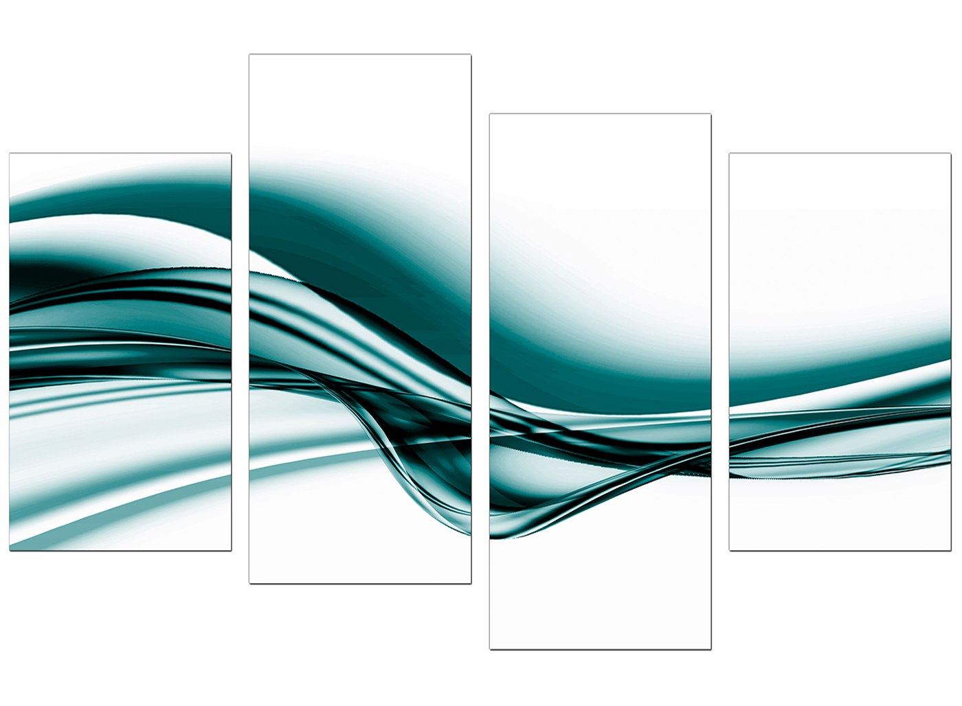 Large Modern Teal Canvas Wall Art Pictures 130cm Wide Prints Set 4033