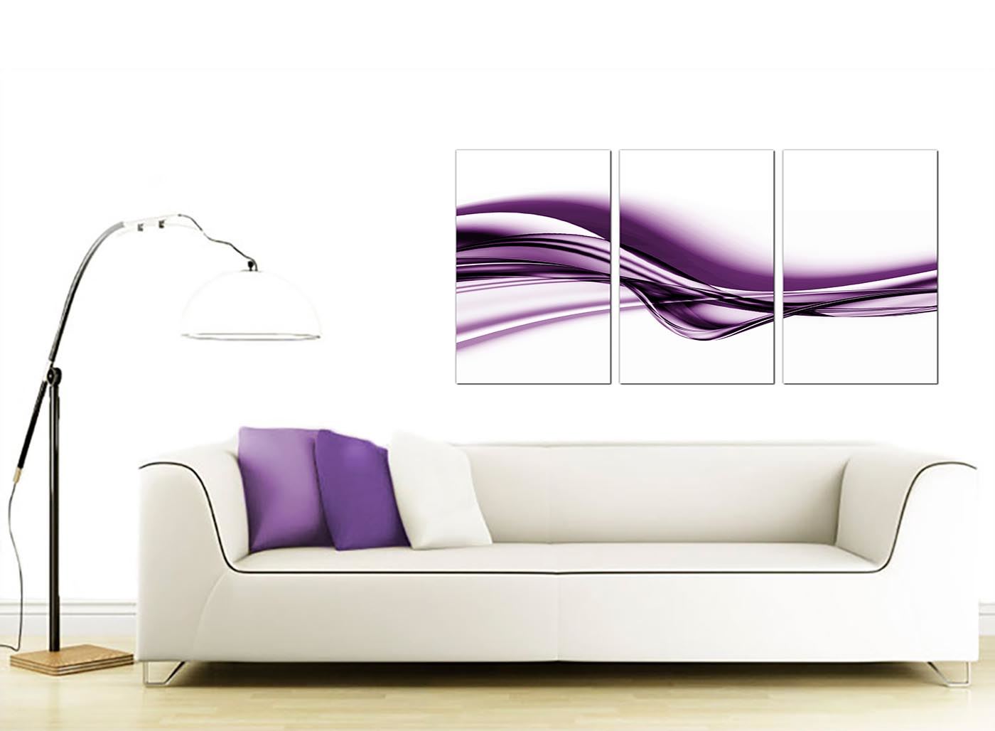 Set of 3 Large Purple Canvas Prints Pictures UK Bedroom