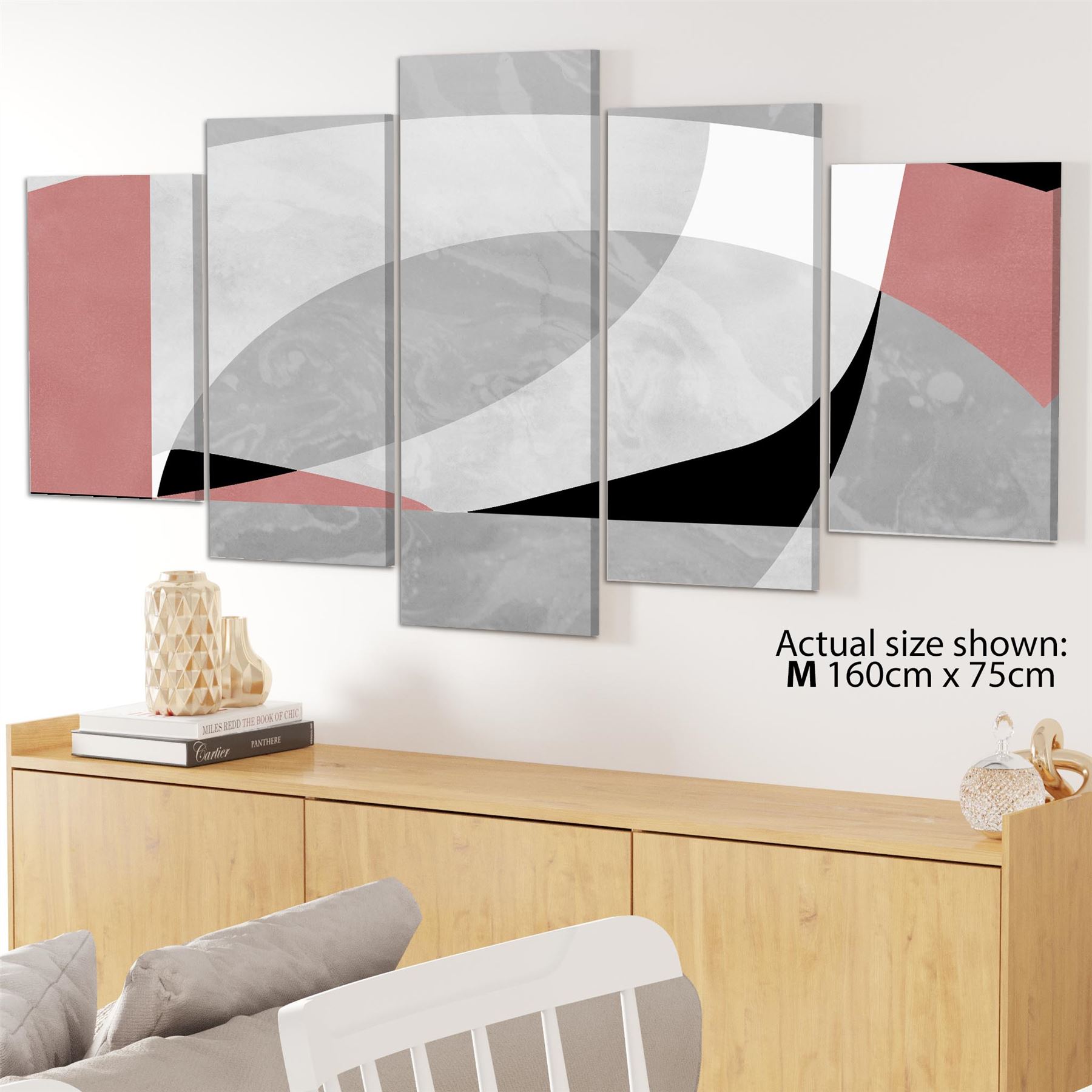 Abstract Pink Grey Watercolour Canvas Wall Art Print - Picture 50 of 55