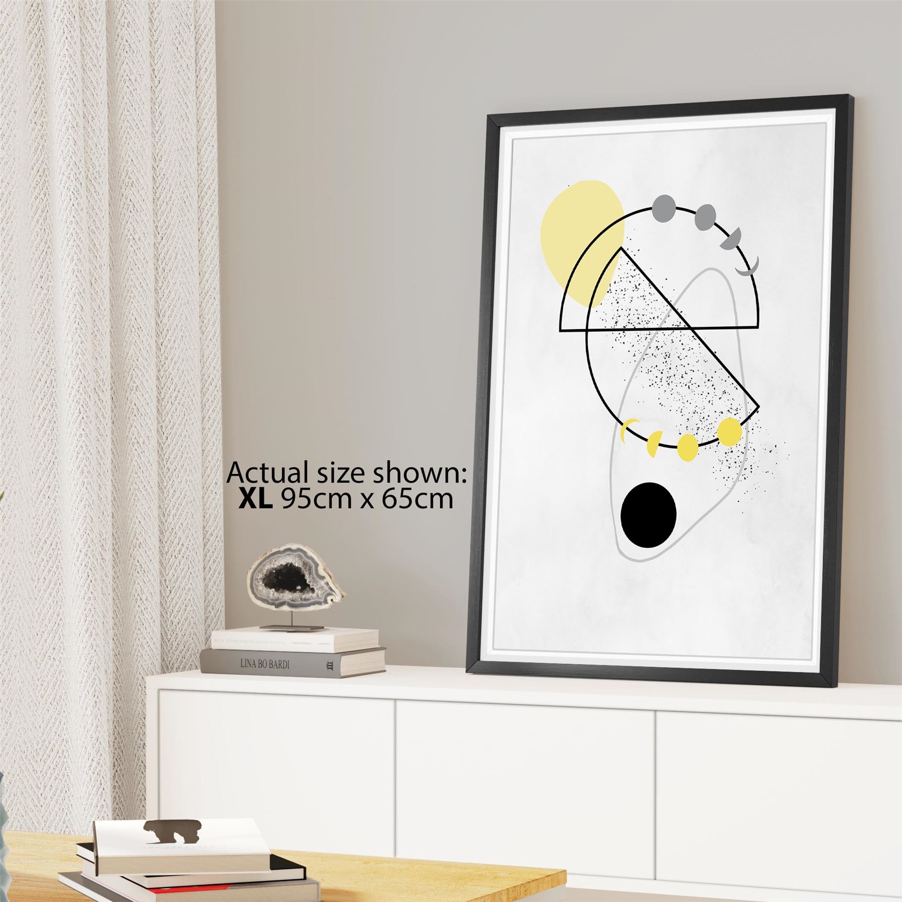 Abstract Yellow Black Graphic Canvas Wall Art Picture | eBay