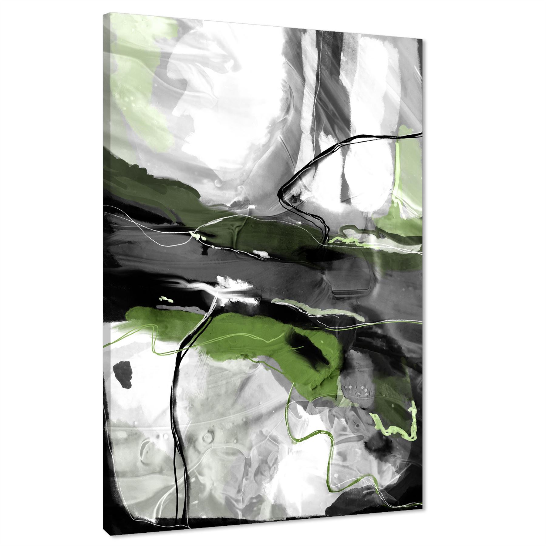 Abstract Lime Green Grey Artwork Framed Art Prints - Picture 14 of 54