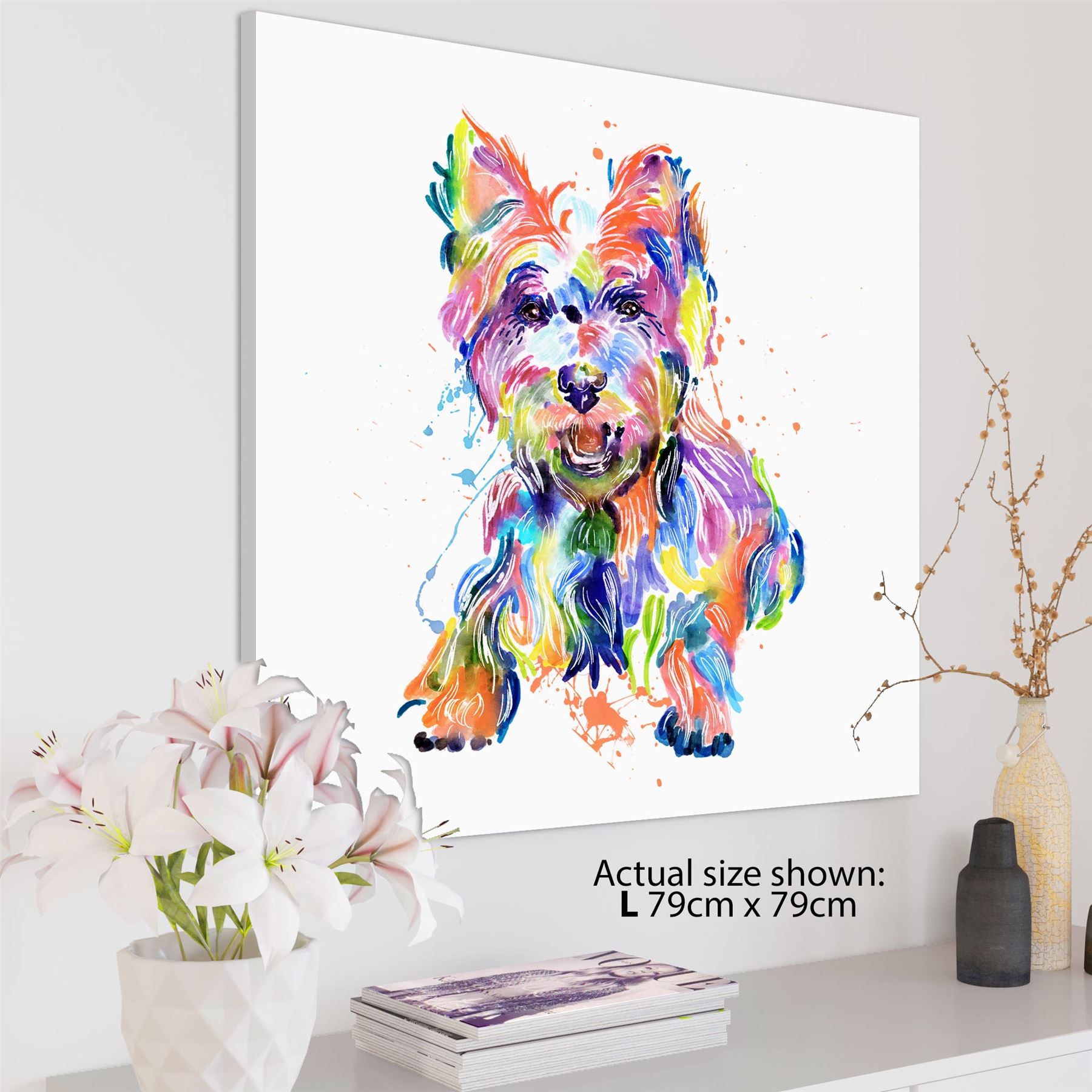 West Highland Terrier Pet Dog Canvas Wall Art Picture - Multi Coloured - Picture 3 of 19