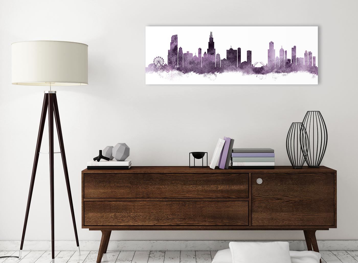 Chicago Skyline Leinwand Wandbild Kunstdruck - 17 Farben verfügbar - 94 cm breit - Bild 79 von 101
