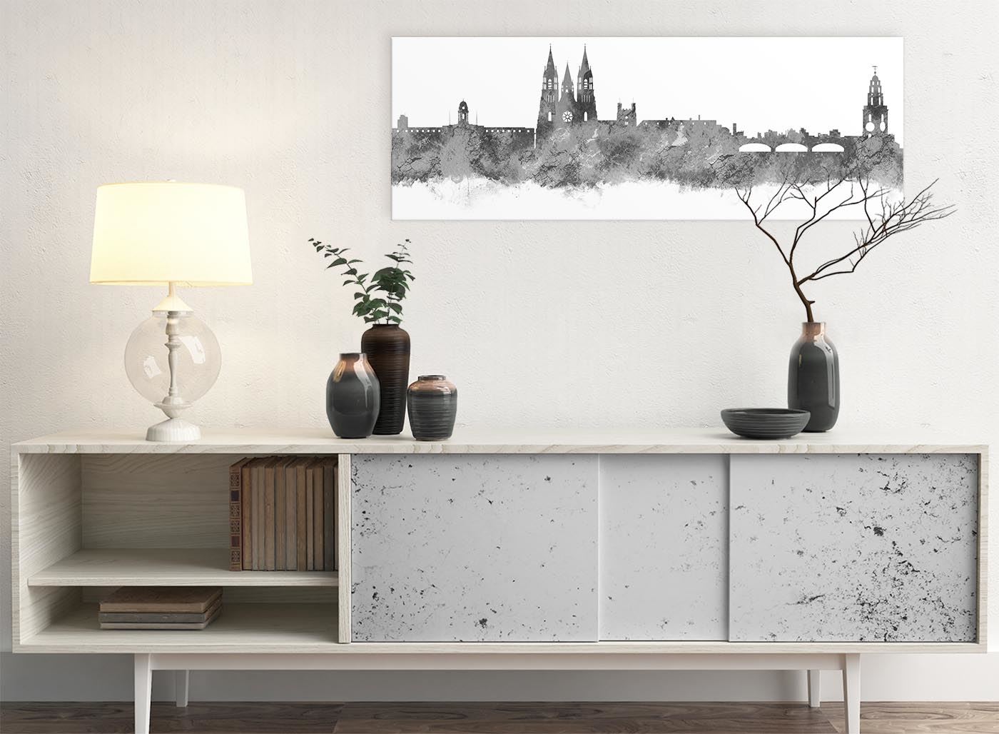 Cork Skyline Canvas Wall Art Print - 17 Colours Available - 94cm wide - Picture 41 of 86