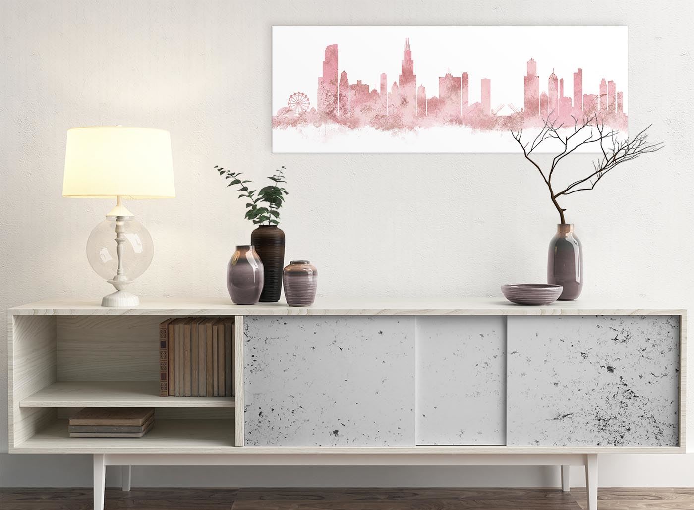 Chicago Skyline Leinwand Wandbild Kunstdruck - 17 Farben verfügbar - 94 cm breit - Bild 10 von 101