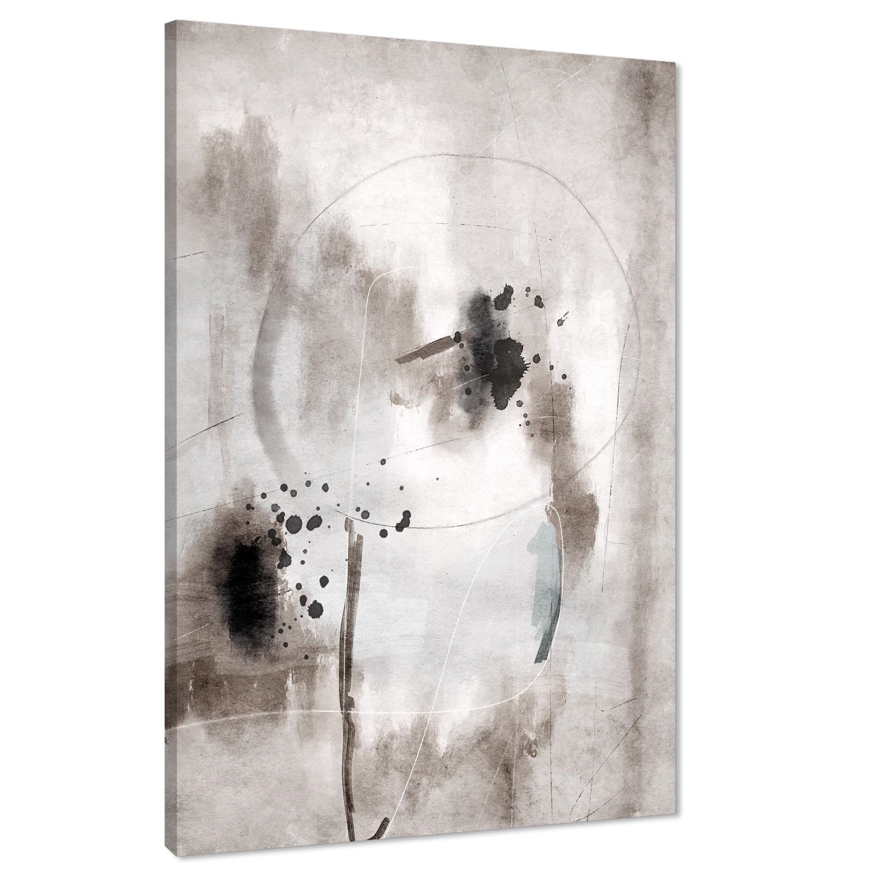 Impresión artística de pared enmarcada gráfica en blanco y negro beige abstracta - Imagen 26 de 55