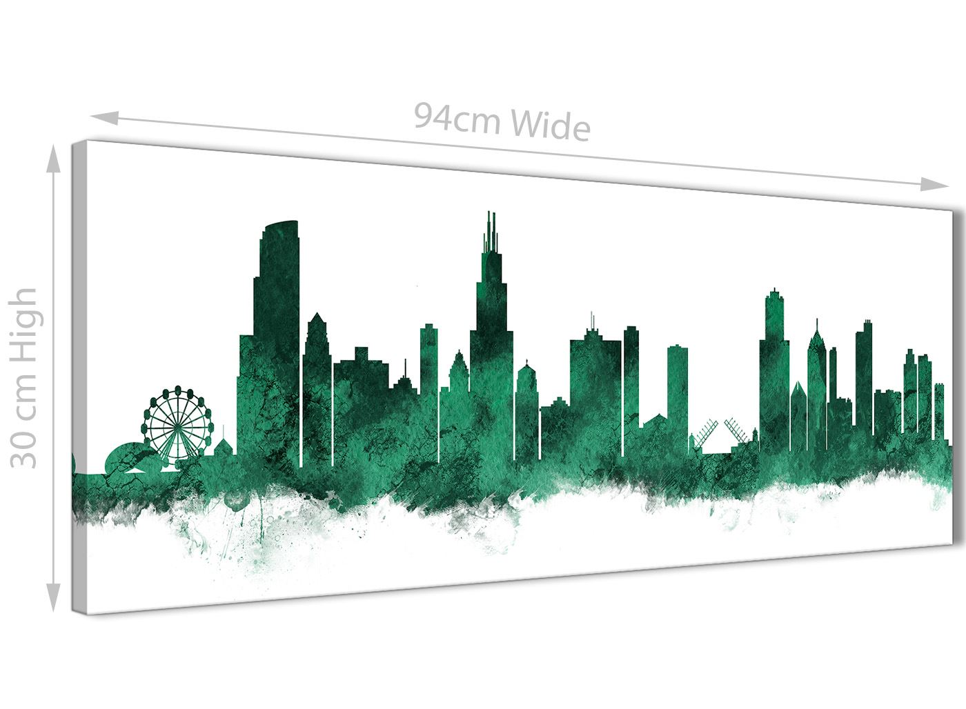 Chicago Skyline Leinwand Wandbild Kunstdruck - 17 Farben verfügbar - 94 cm breit - Bild 38 von 101