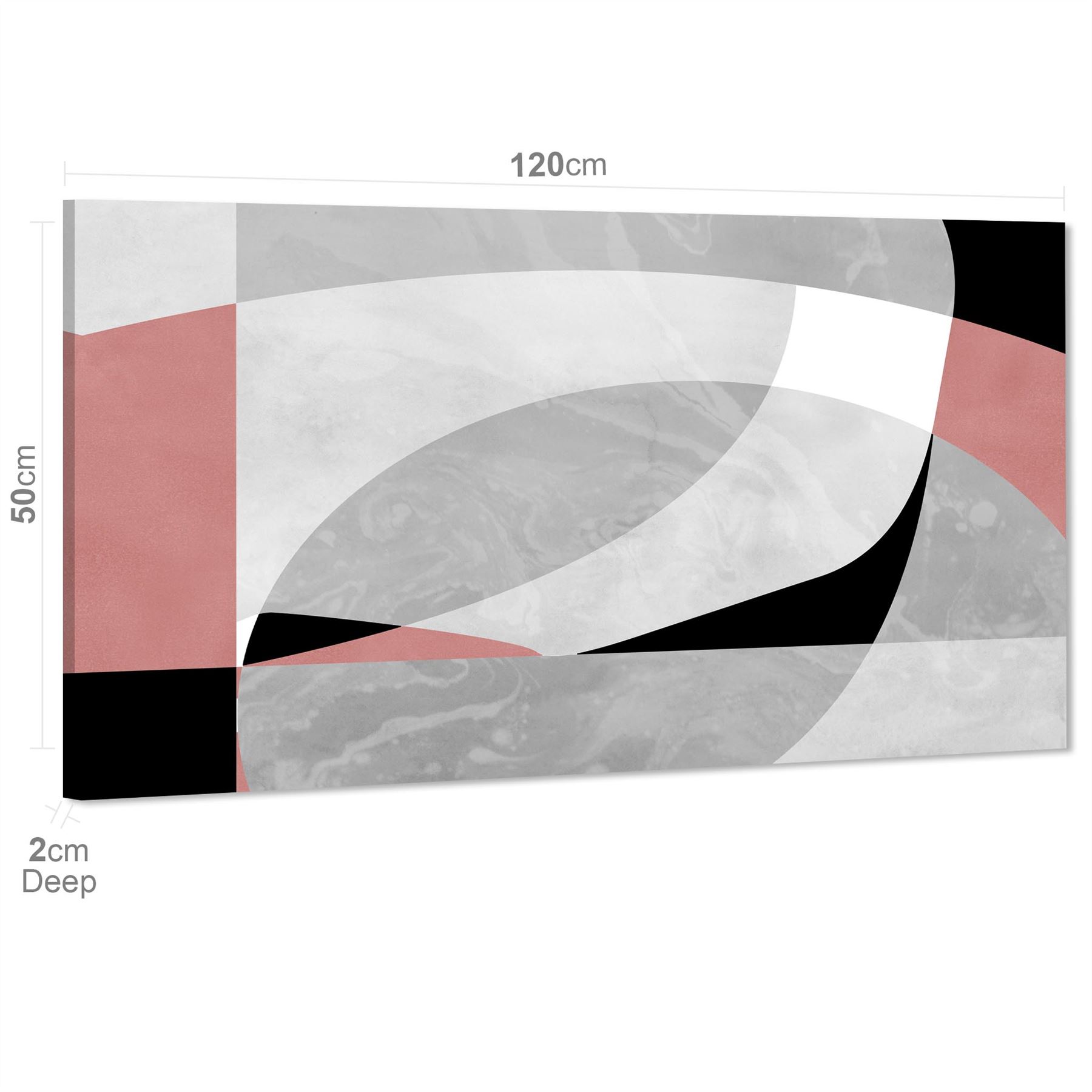 Abstract Pink Grey Watercolour Canvas Wall Art Print - Picture 35 of 55