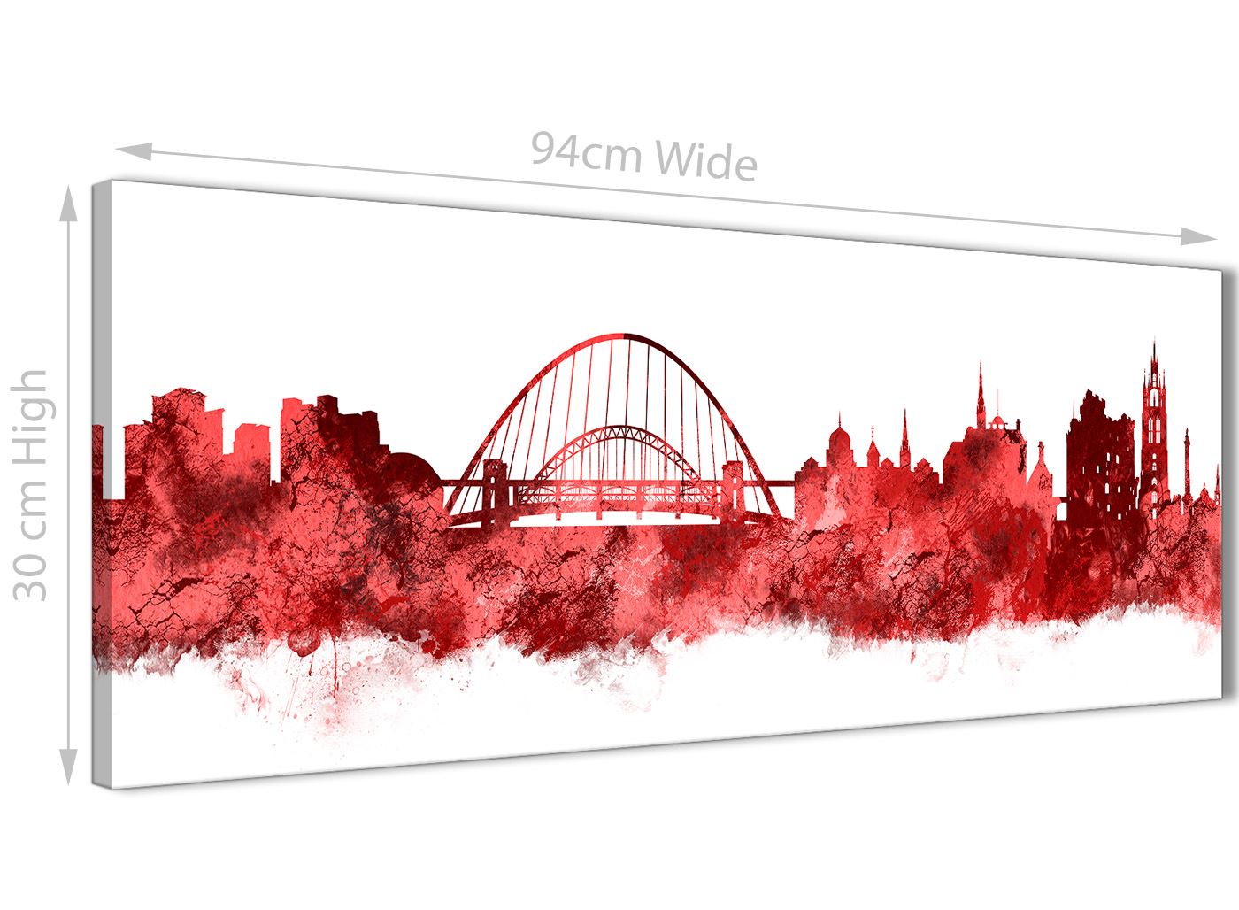 Newcastle Skyline Canvas Wall Art Print 17 Colours Available 94cm