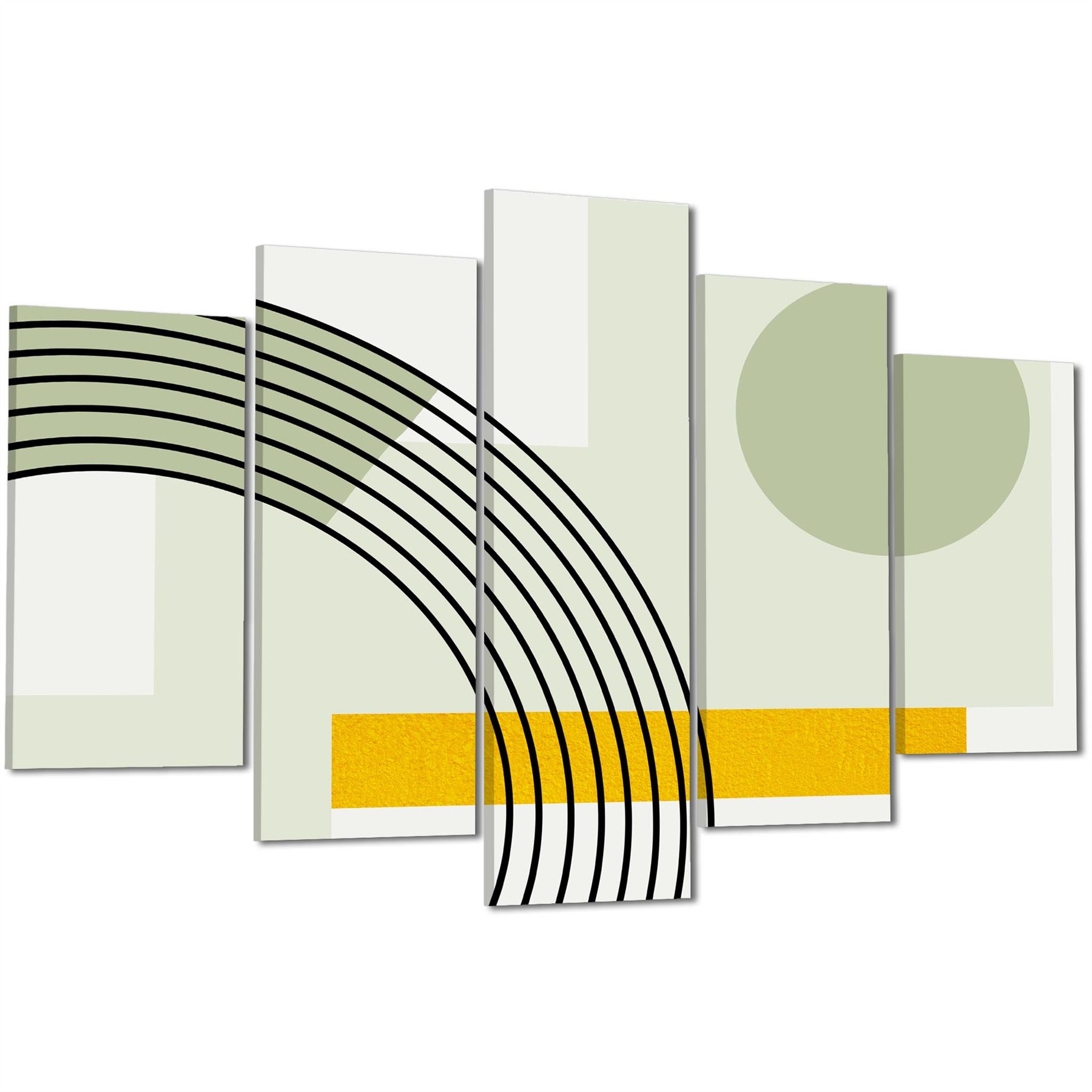 Abstrakter Salbei grün gelb geometrisches Design Leinwand Kunstdrucke - Bild 50 von 56