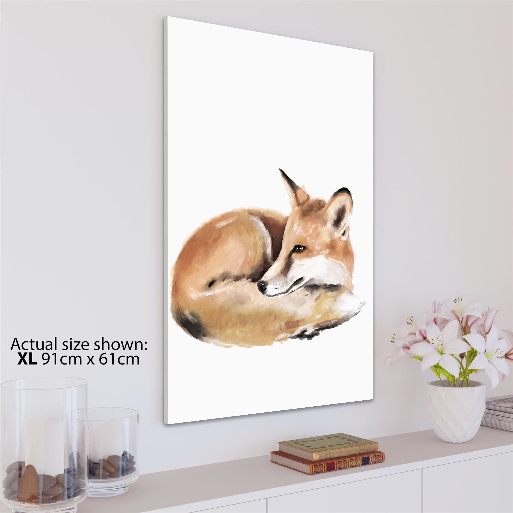 Fox Canvas Wall Art Print - Brown - Picture 4 of 13