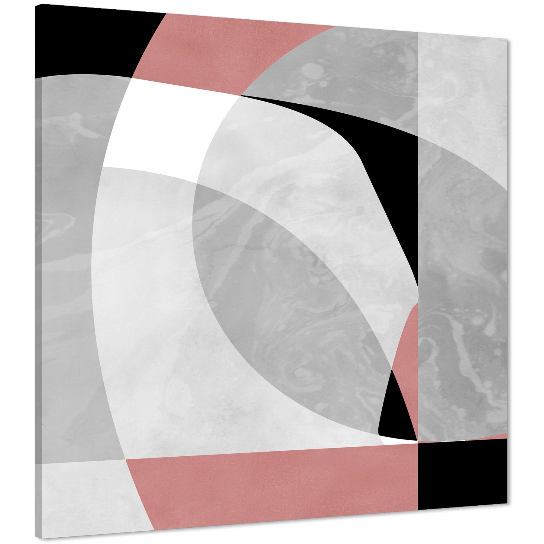 Abstract Pink Grey Watercolour Canvas Wall Art Print - Picture 20 of 55