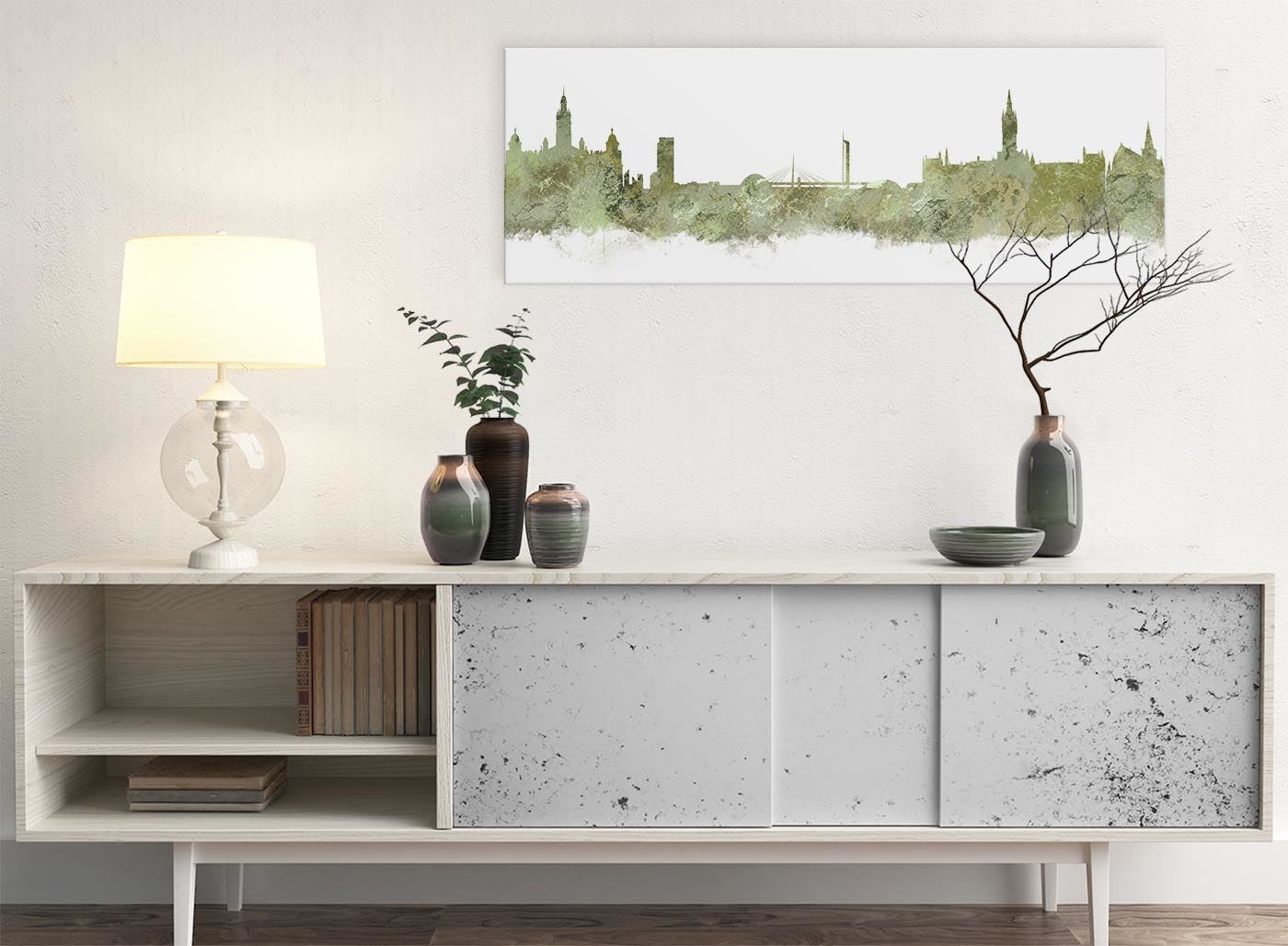 Glasgow Skyline Canvas Wall Art Print - 17 Colours Available - 94cm wide - Picture 80 of 86