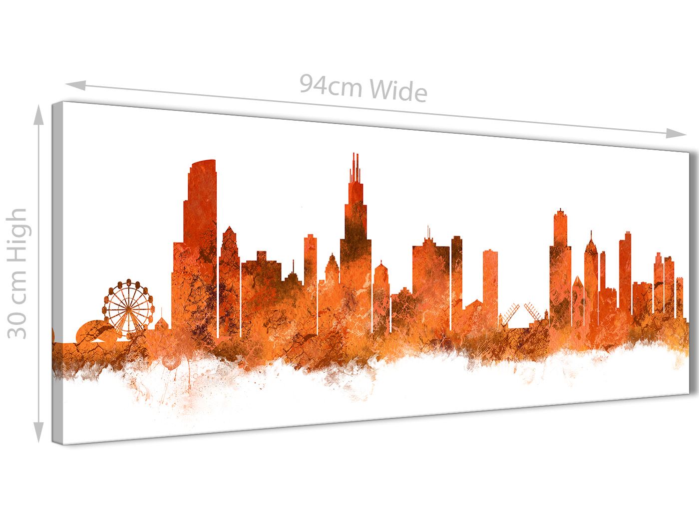 Chicago Skyline Leinwand Wandbild Kunstdruck - 17 Farben verfügbar - 94 cm breit - Bild 20 von 101