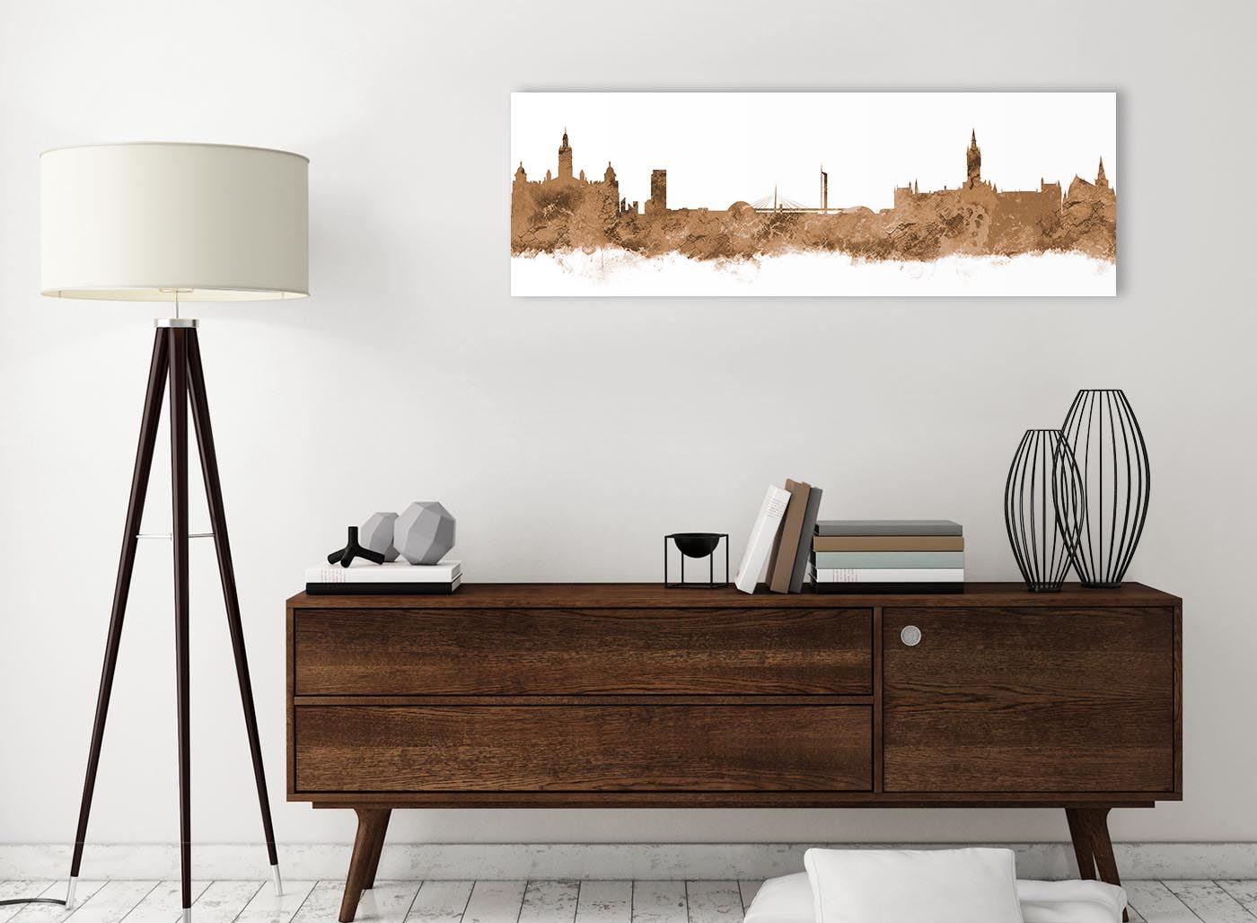 Glasgow Skyline Canvas Wall Art Print - 17 Colours Available - 94cm wide - Picture 13 of 86