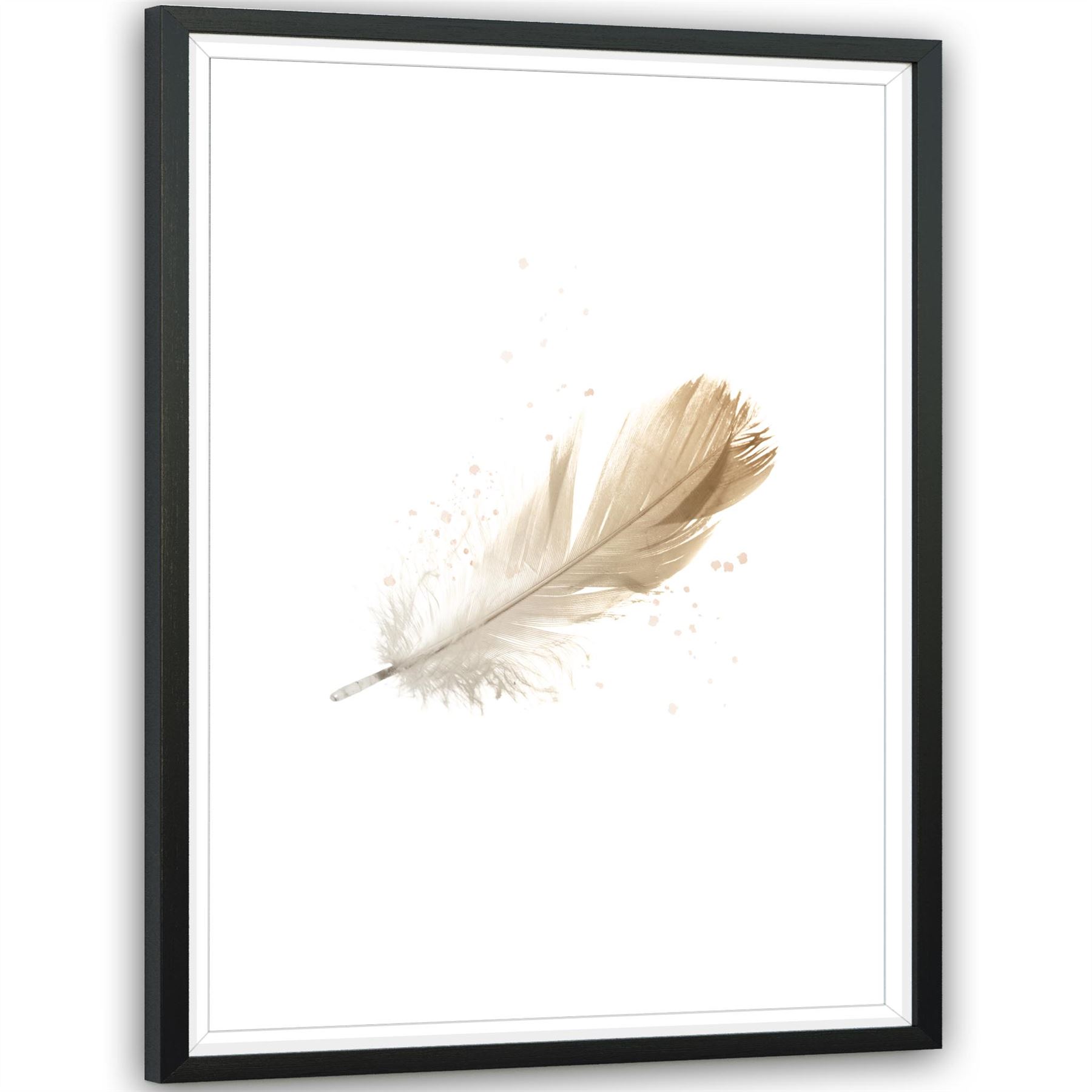 Falling Feather Canvas Wall Art Picture Yellow Klasyczna najnowsza praca