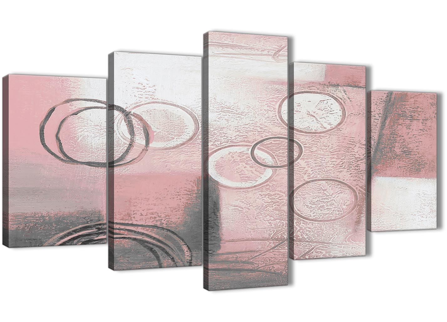 Abstract 3433-126cm 3 Piece Blush Pink Grey Painting Office Canvas Decor