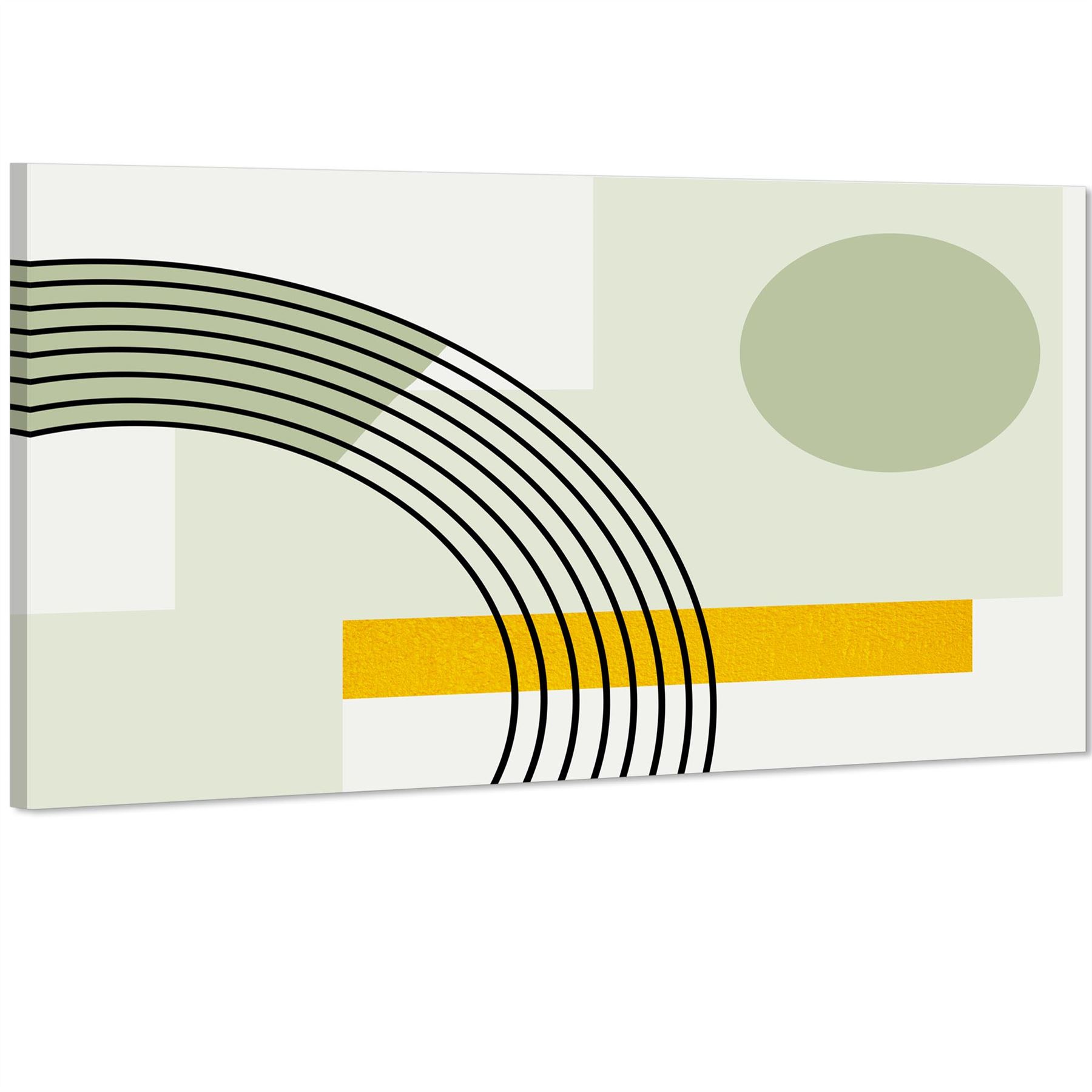 Abstrakter Salbei grün gelb geometrisches Design Leinwand Kunstdrucke - Bild 32 von 56