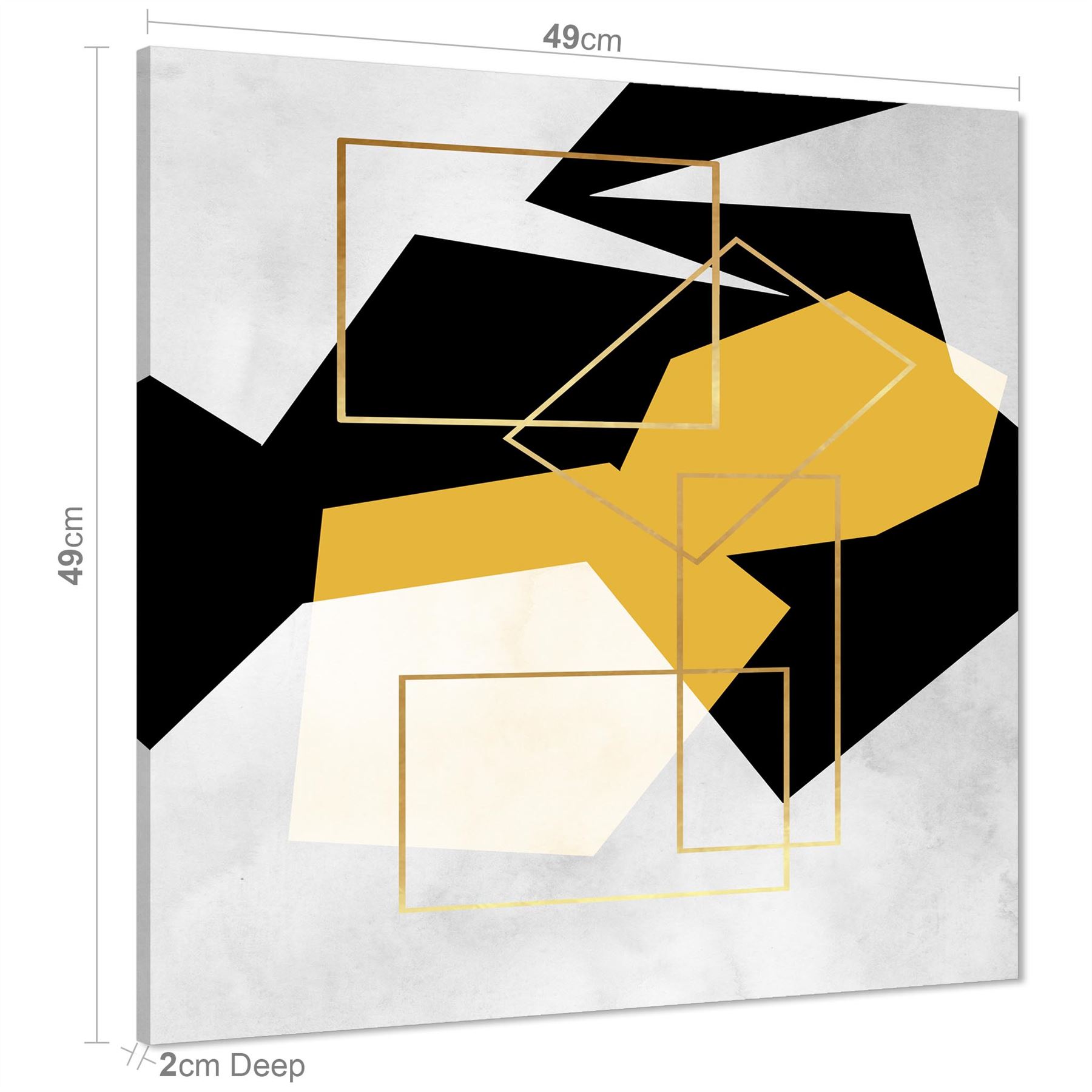 Mustard Yellow Black Geometric Canvas Art Pictures - Picture 5 of 55