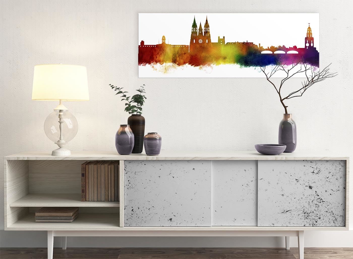 Cork Skyline Canvas Wall Art Print - 17 Colours Available - 94cm wide - Picture 56 of 86