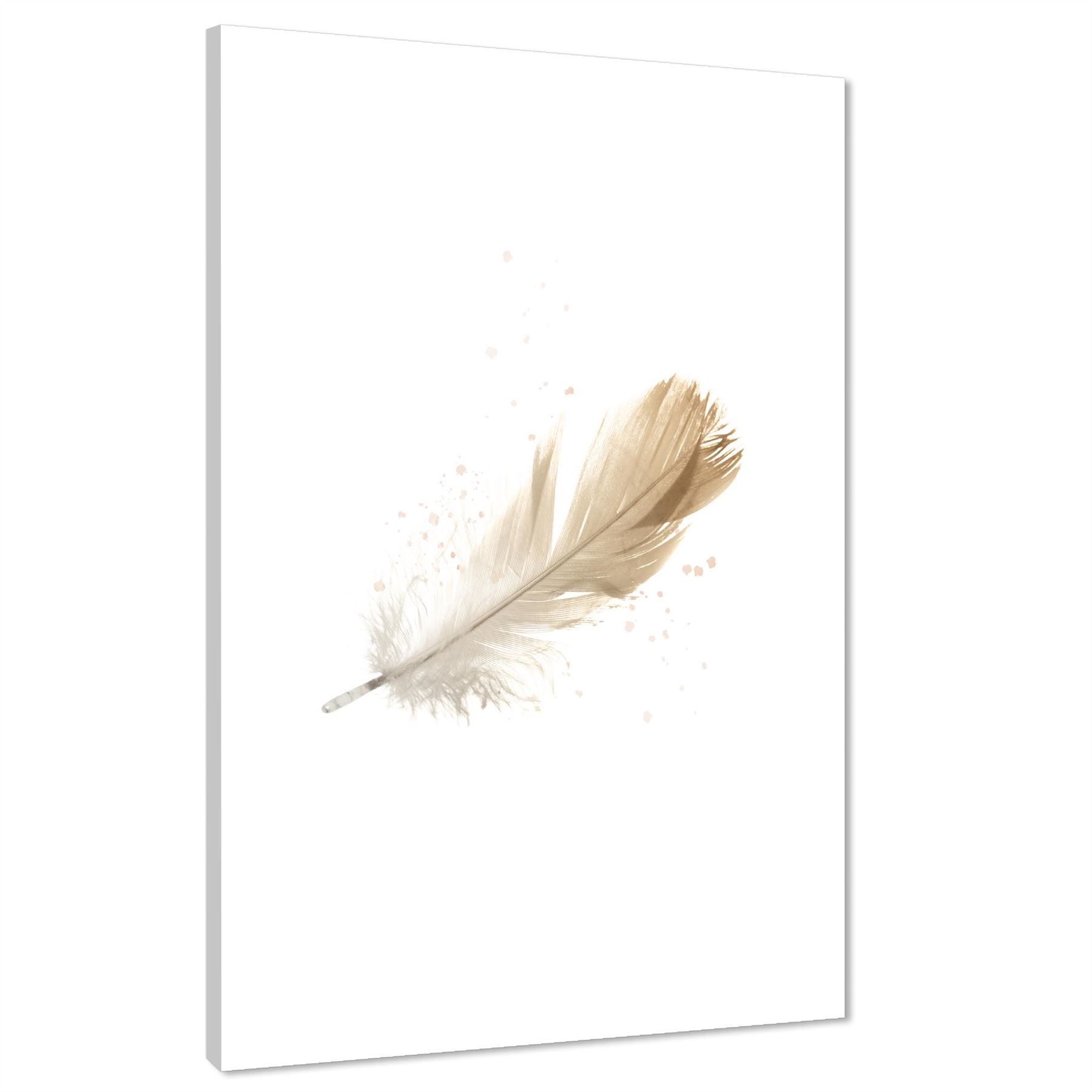 Falling Feather Canvas Wall Art Picture Yellow Klasyczna najnowsza praca