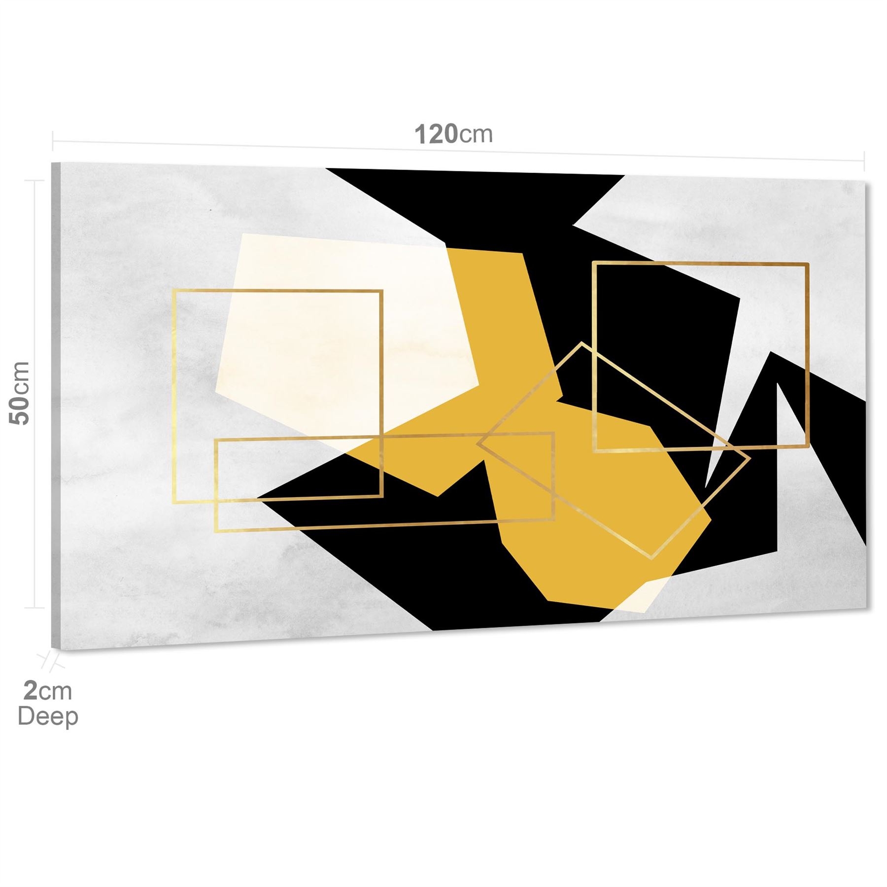 Mustard Yellow Black Geometric Canvas Art Pictures - Picture 35 of 55