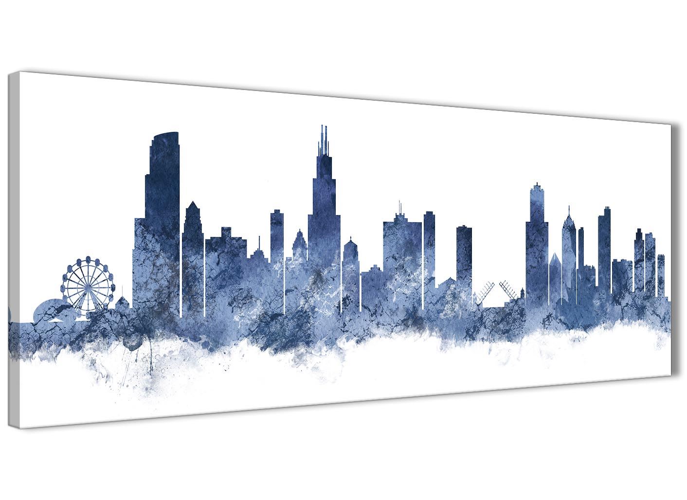 Chicago Skyline Leinwand Wandbild Kunstdruck - 17 Farben verfügbar - 94 cm breit - Bild 2 von 101