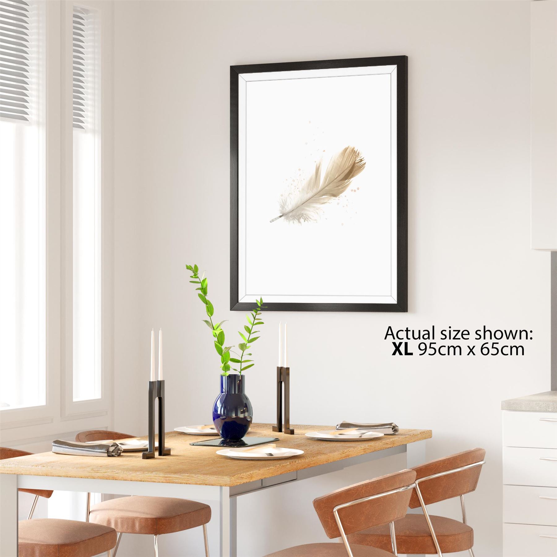 Falling Feather Canvas Wall Art Picture Yellow Klasyczna najnowsza praca