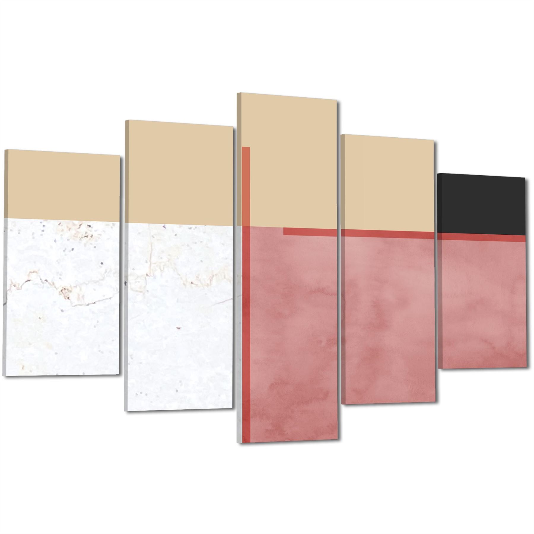 Abstract Blush Pink Black Watercolour Canvas Art Prints - Picture 49 of 55