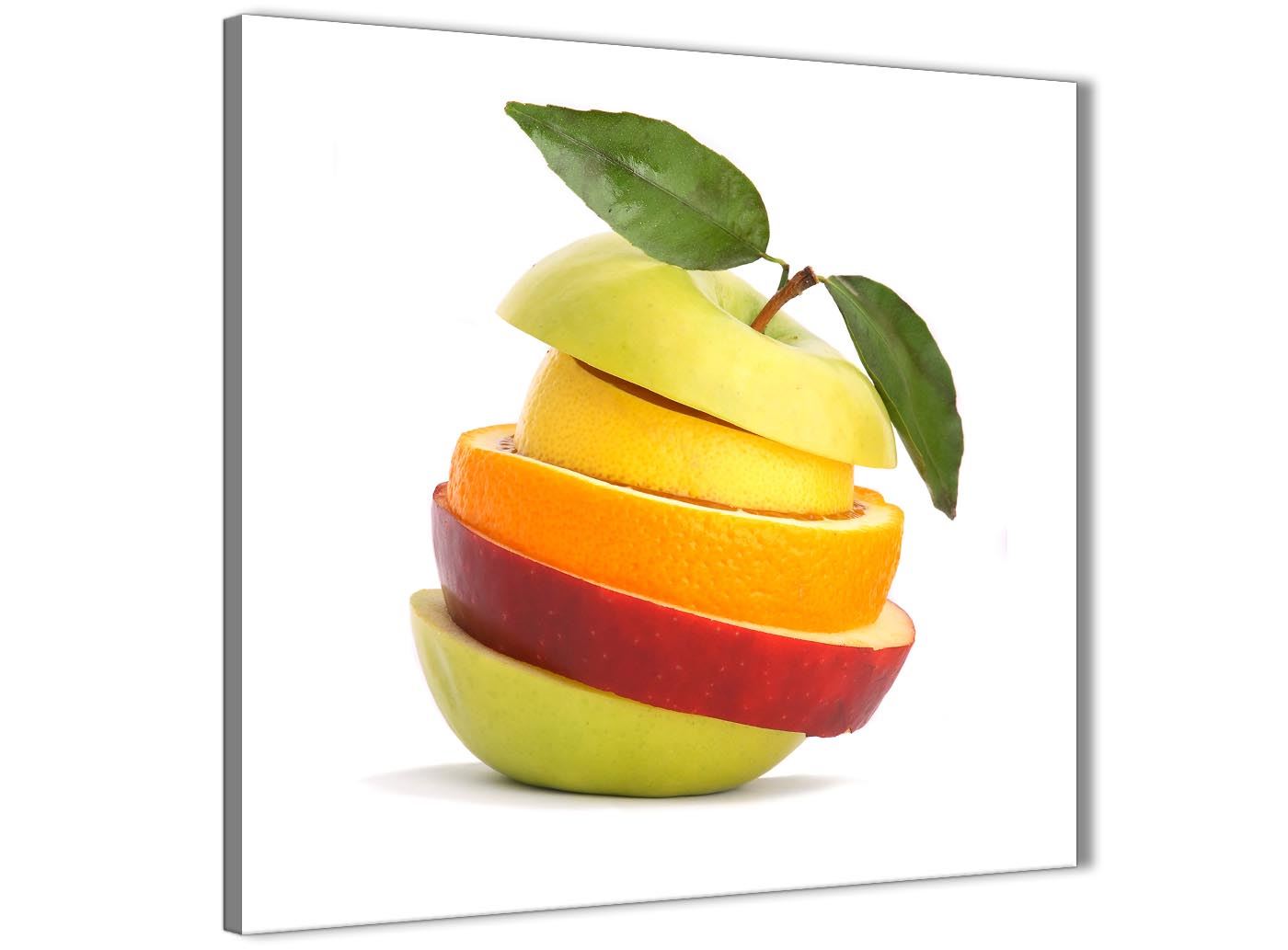 Lienzo de cocina Arte Imprimir fruta en rodajas - Imagen de la pila de alimentos en forma de manzana - Imagen 5 de 12