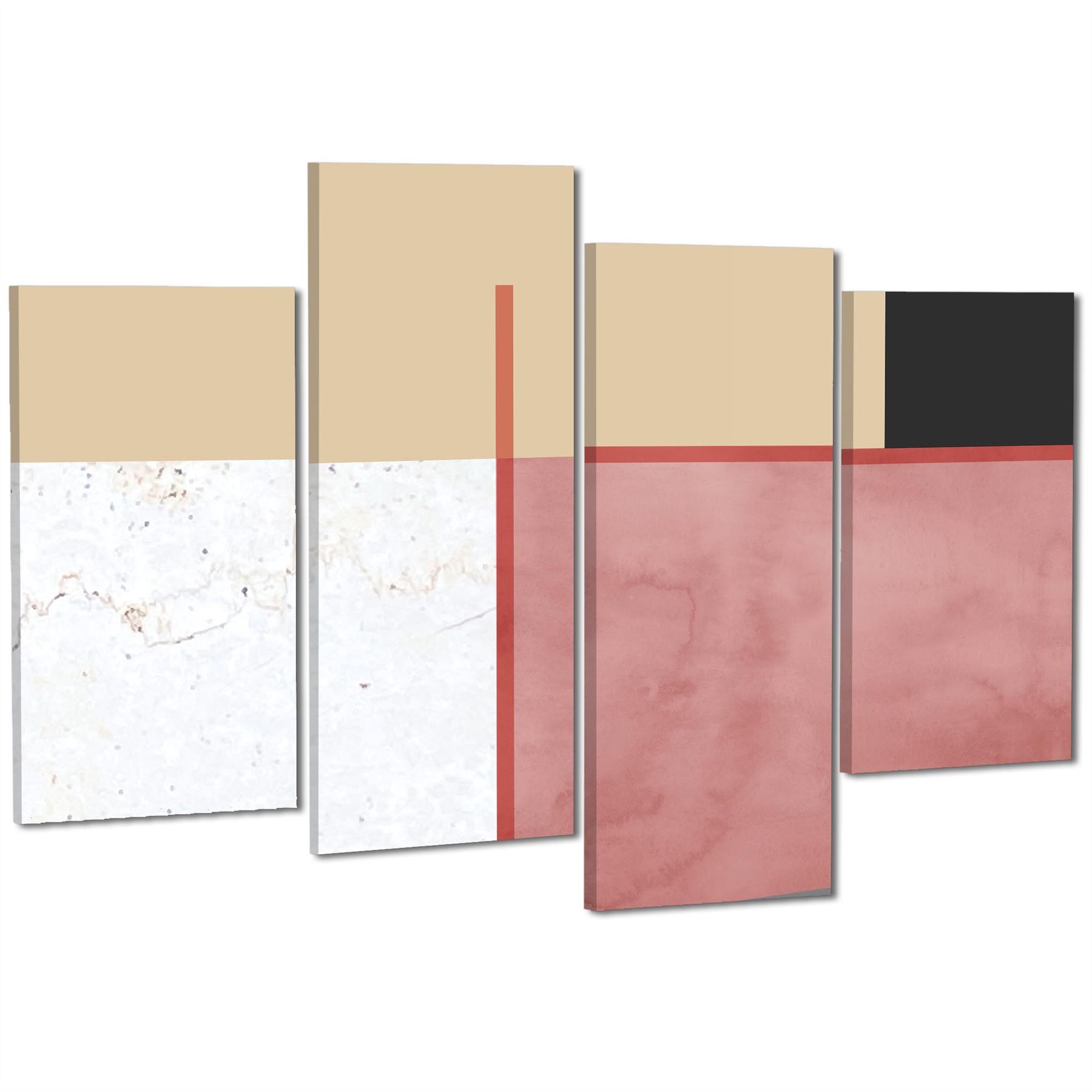 Abstract Blush Pink Black Watercolour Canvas Art Prints - Picture 43 of 55