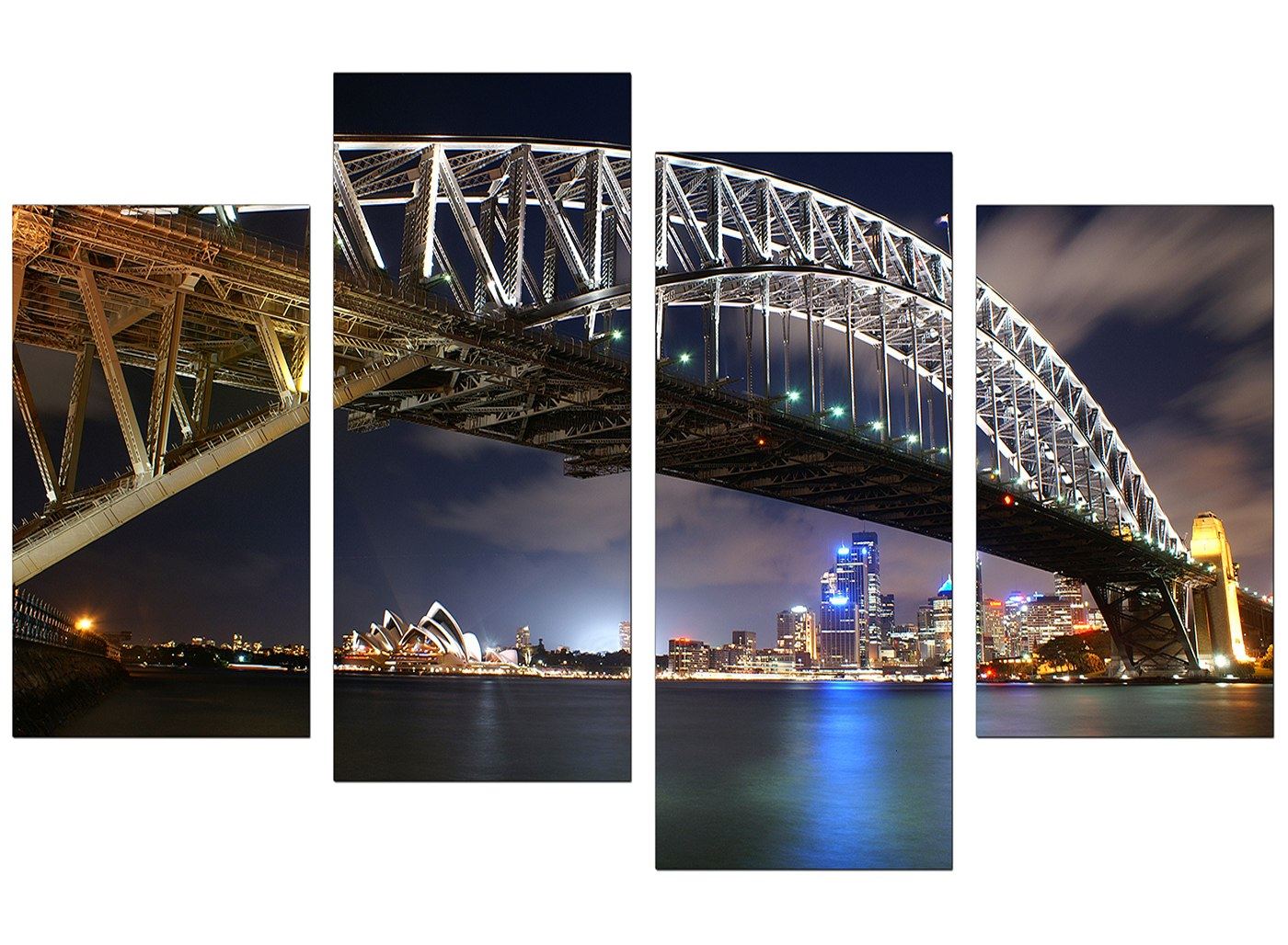 Large Blue Sydney Harbour Bridge Canvas Wall Art 130cm Pictures 4041