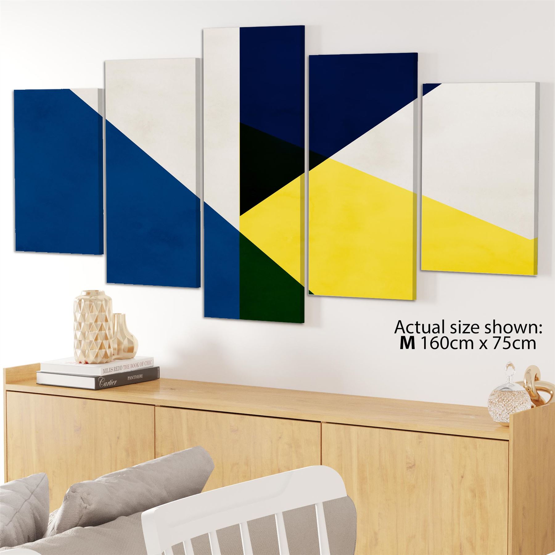 Abstrakte gelb blau Kunstwerk Leinwand Kunst Bilder - Bild 50 von 55