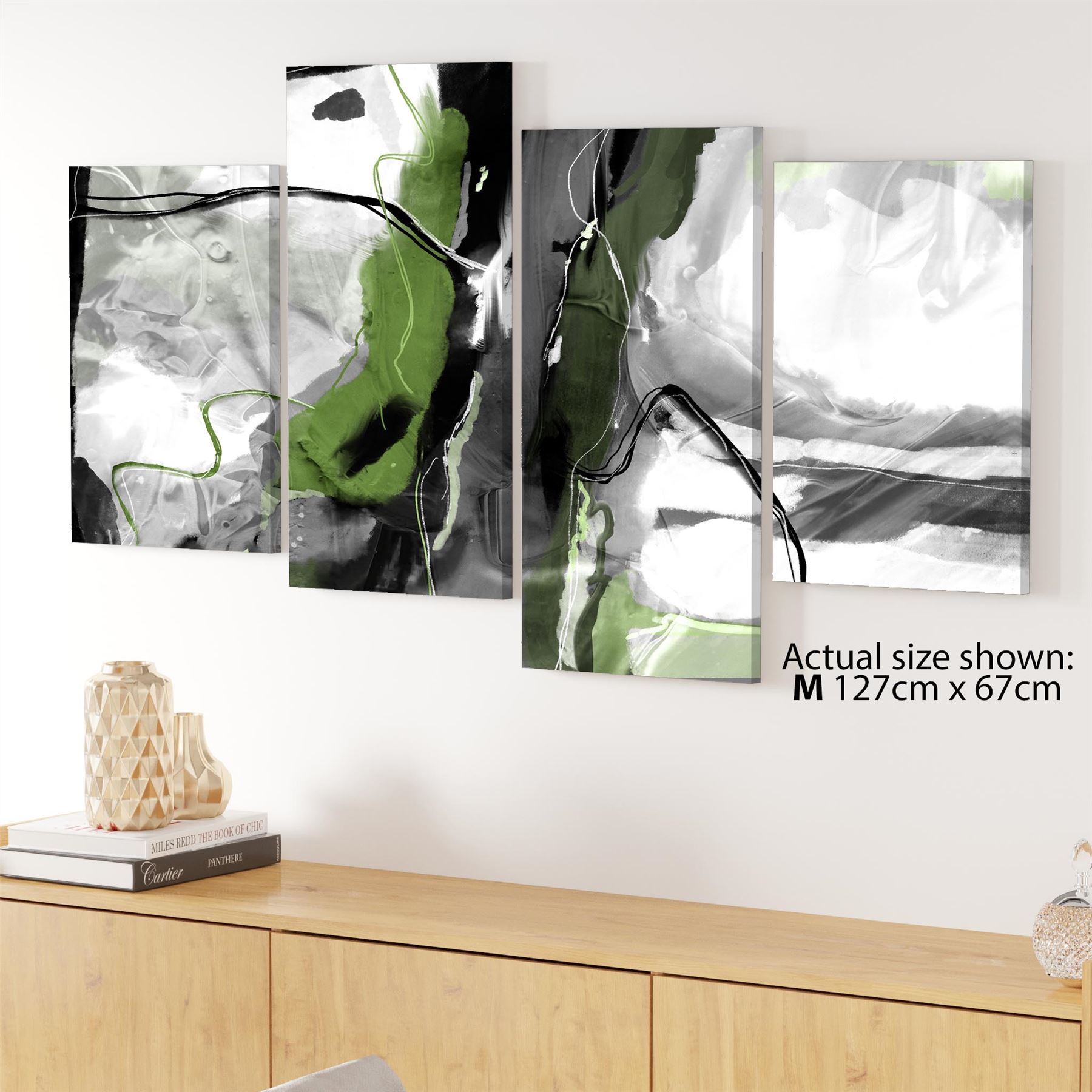 Abstract Lime Green Grey Artwork Framed Art Prints - Picture 44 of 54
