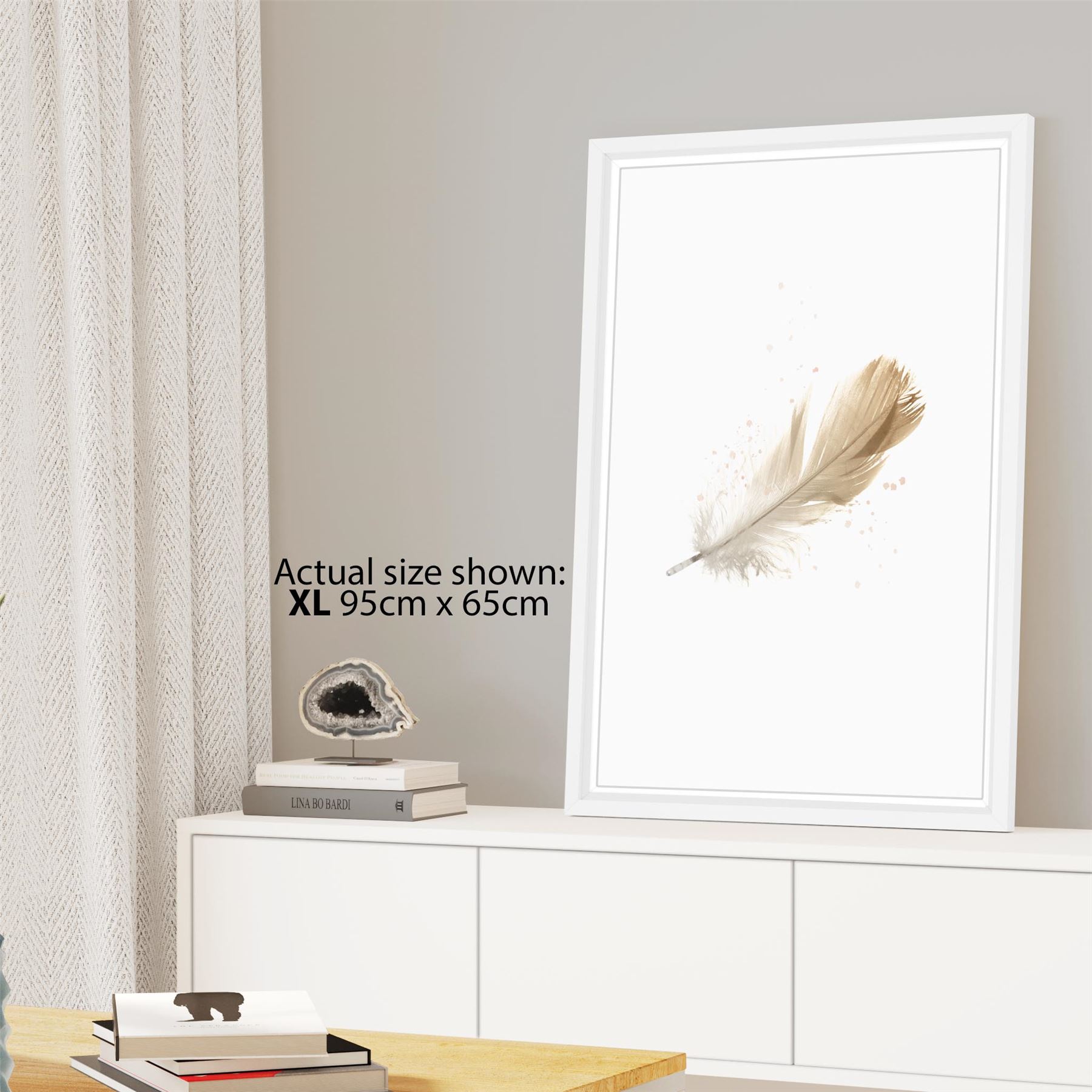 Falling Feather Canvas Wall Art Picture Yellow Klasyczna najnowsza praca