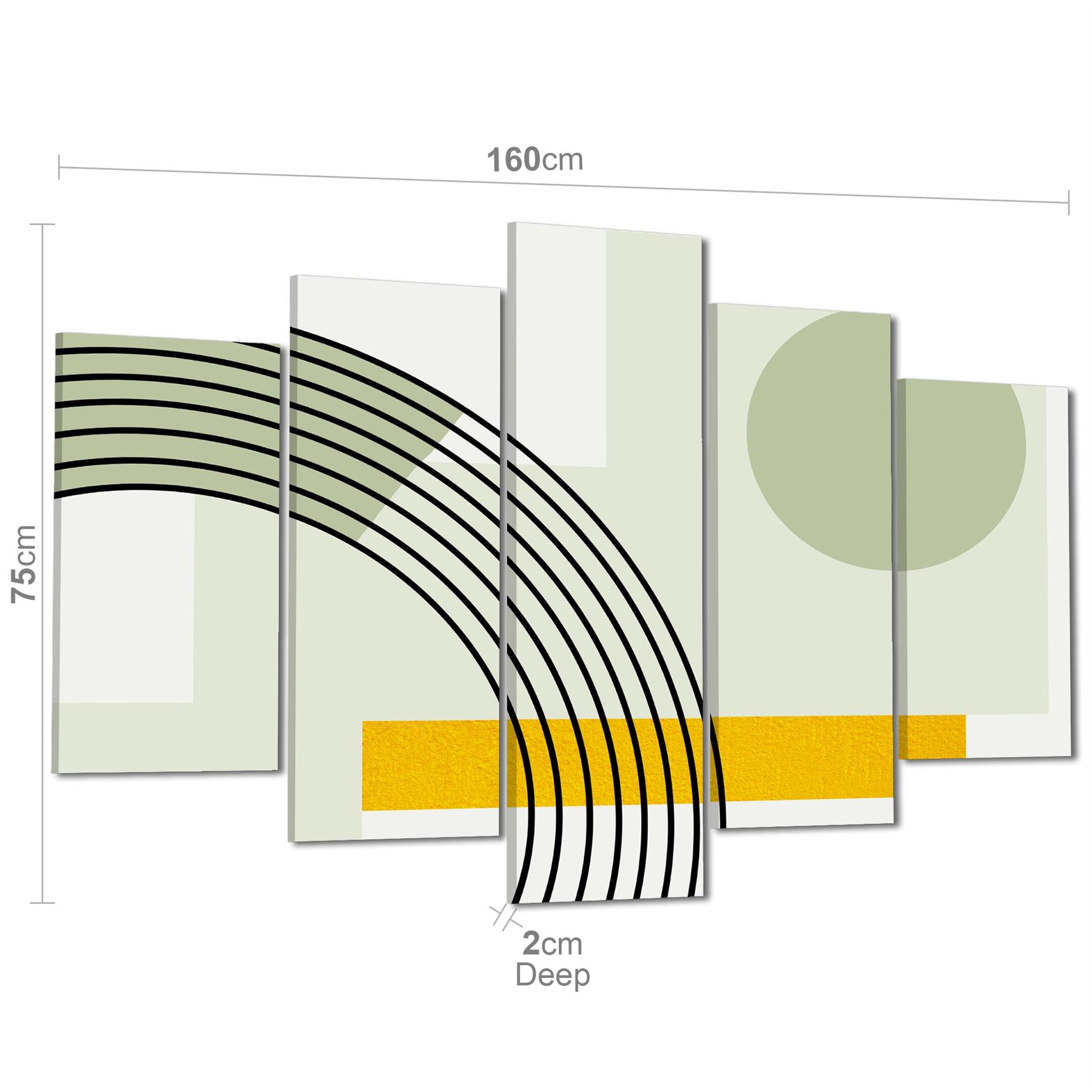 Abstrakter Salbei grün gelb geometrisches Design Leinwand Kunstdrucke - Bild 54 von 56